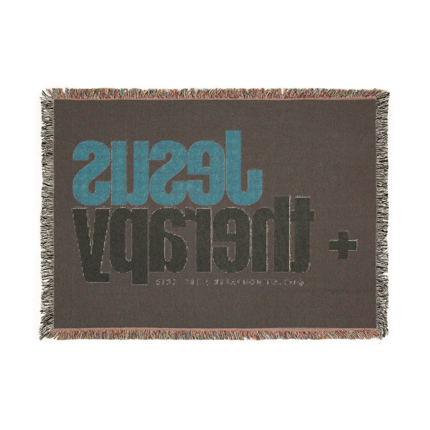 "Jesus + Therapy" Cozy Woven Blanket