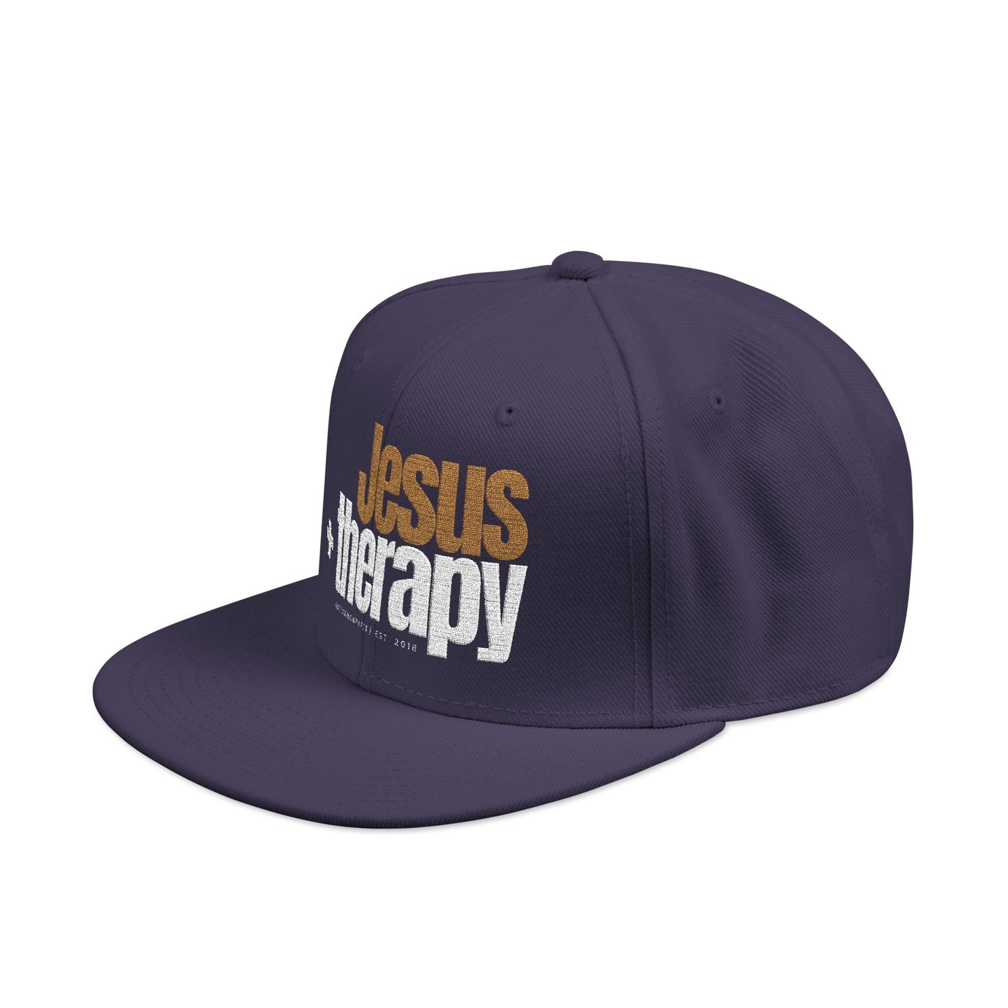 "Jesus + Therapy" Embroidered Snapback Hat