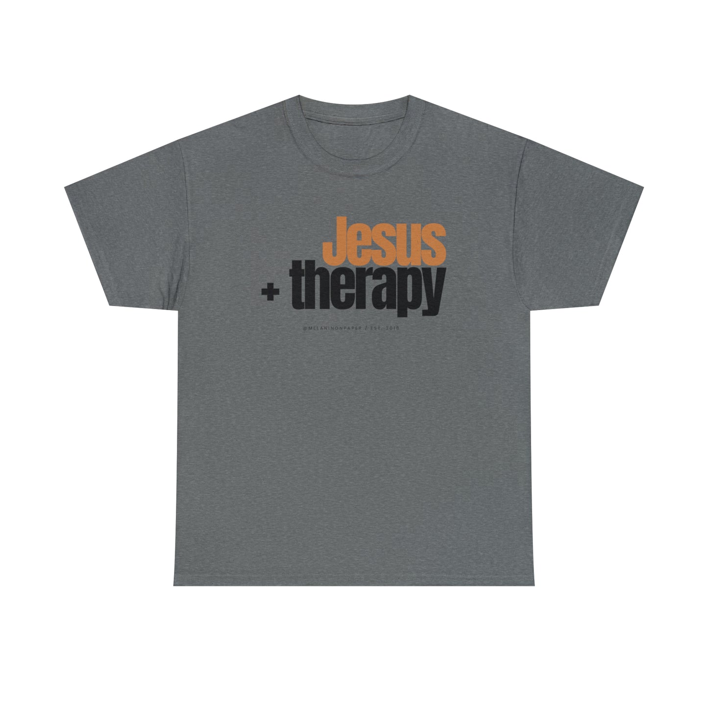 "Jesus + therapy" Unisex Heavy Cotton Tee - White, Sport Grey, & Graphite Heather Grey