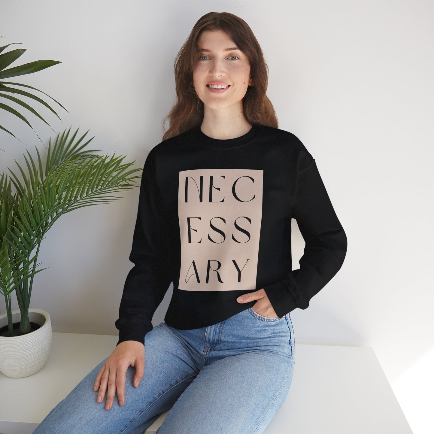 "necessary" Unisex Heavy Blend™ Crewneck Sweatshirt - Nude