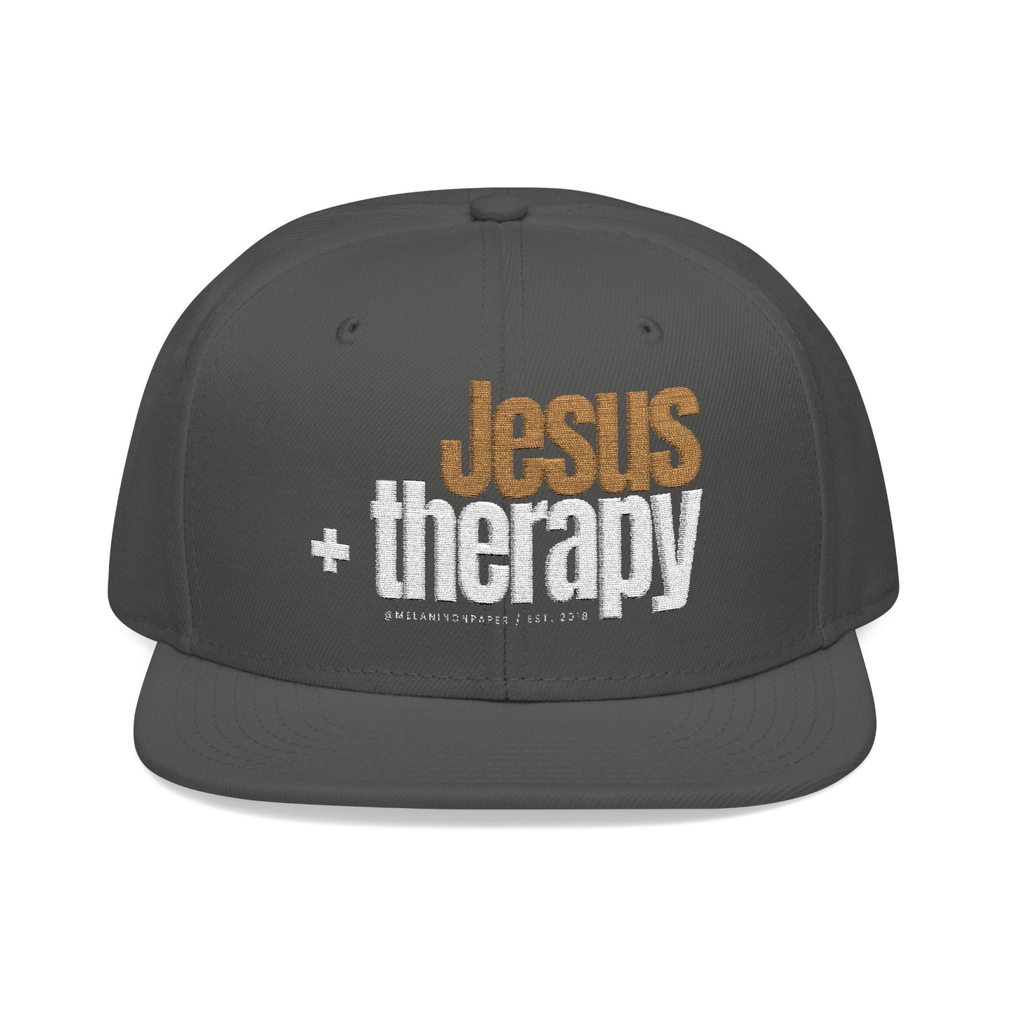 "Jesus + Therapy" Embroidered Snapback Hat