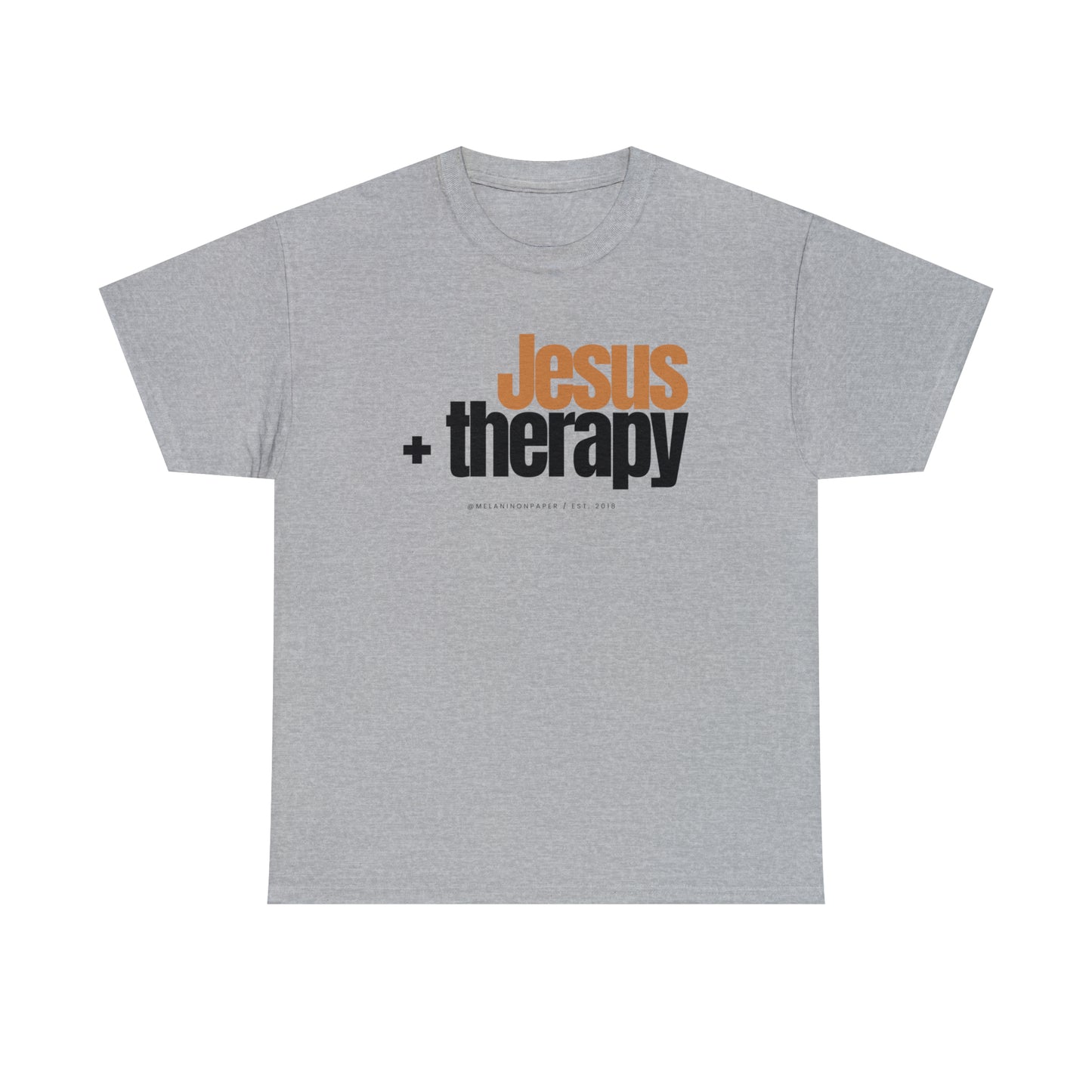 "Jesus + therapy" Unisex Heavy Cotton Tee - White, Sport Grey, & Graphite Heather Grey