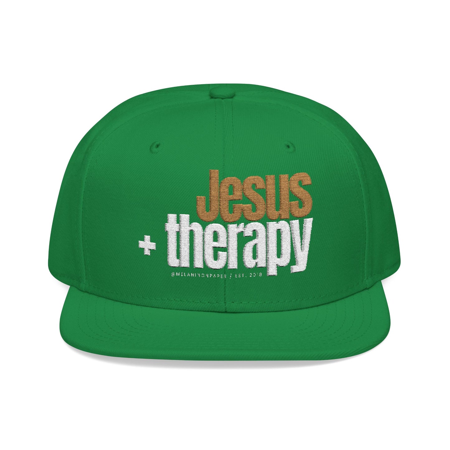 "Jesus + Therapy" Embroidered Snapback Hat