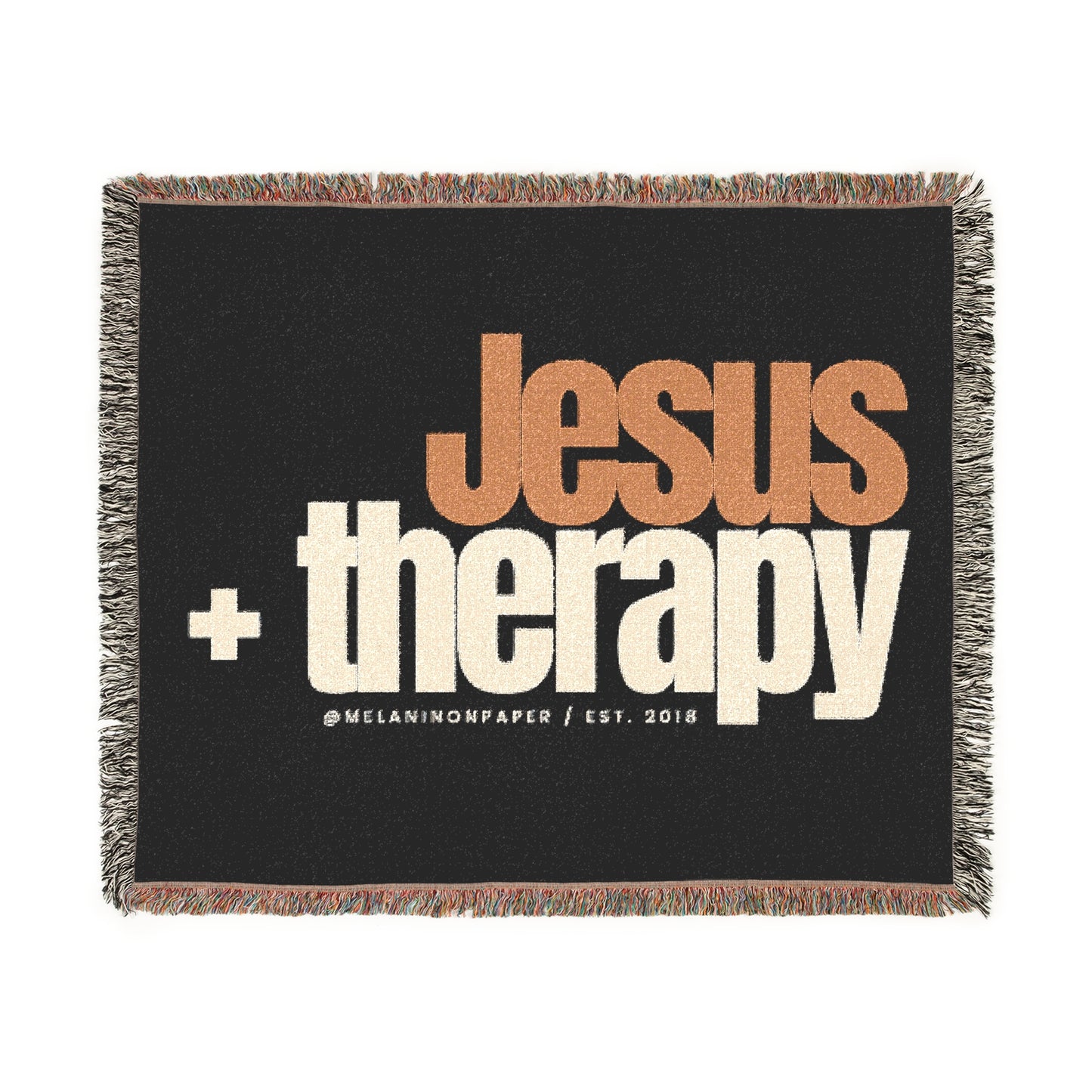 "Jesus + Therapy" Cozy Woven Blanket