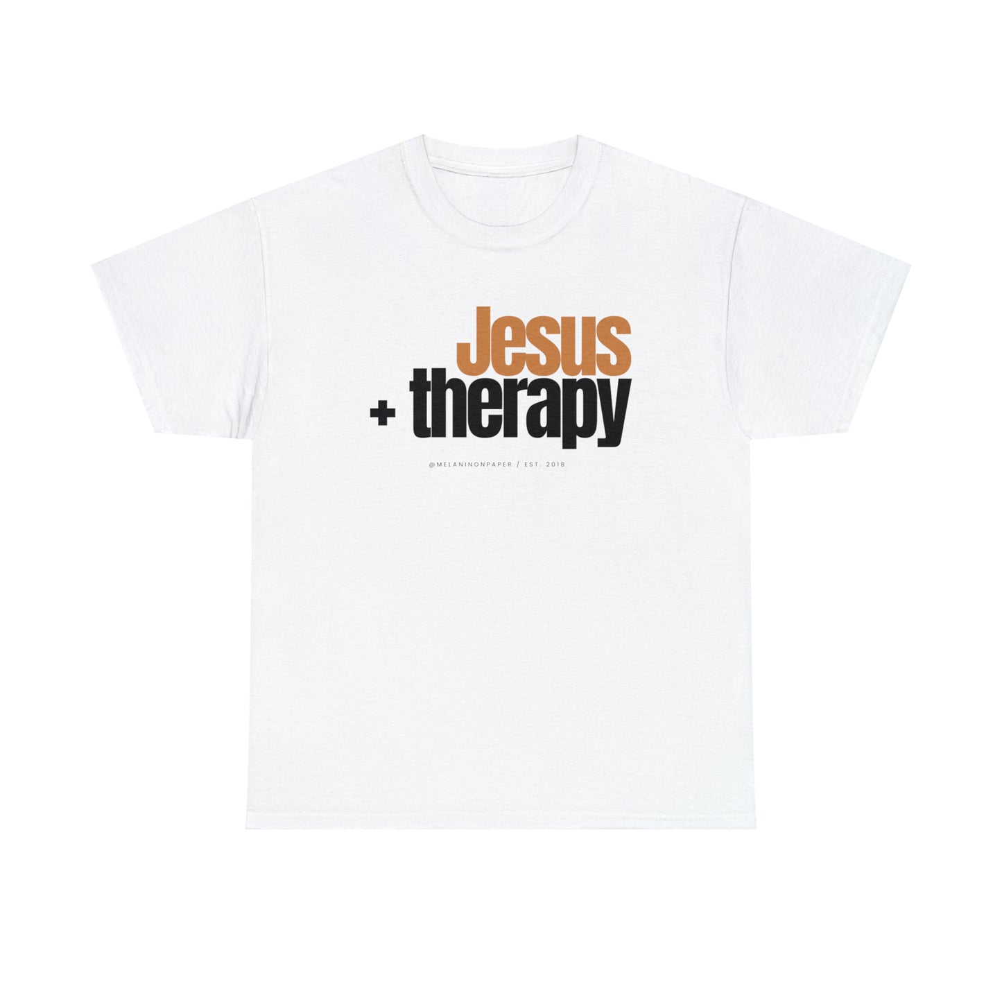 "Jesus + therapy" Unisex Heavy Cotton Tee - White, Sport Grey, & Graphite Heather Grey