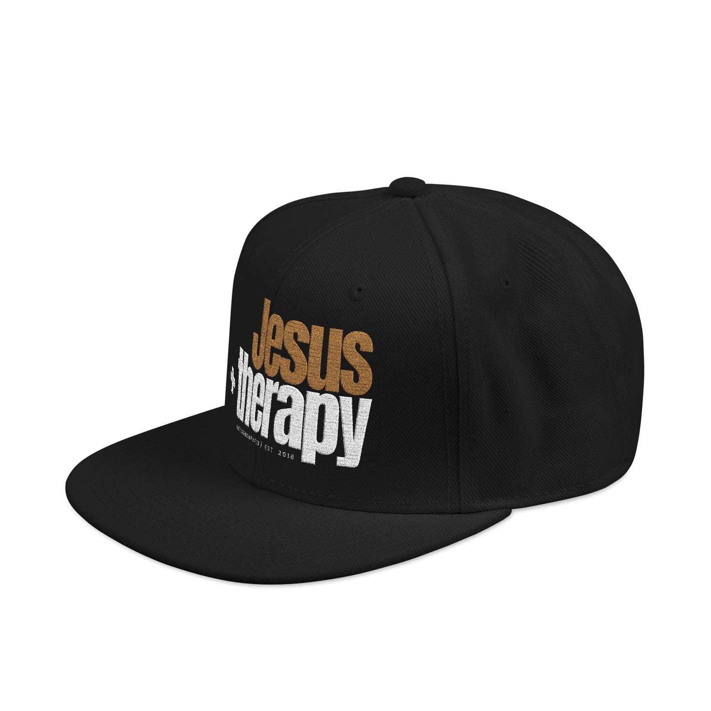 "Jesus + Therapy" Embroidered Snapback Hat