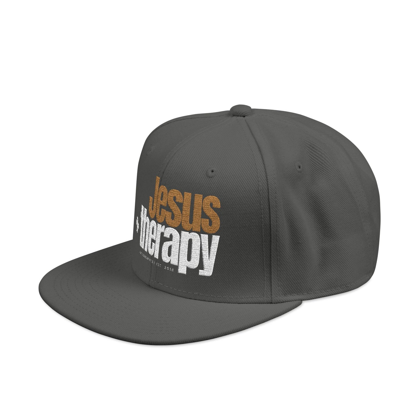 "Jesus + Therapy" Embroidered Snapback Hat