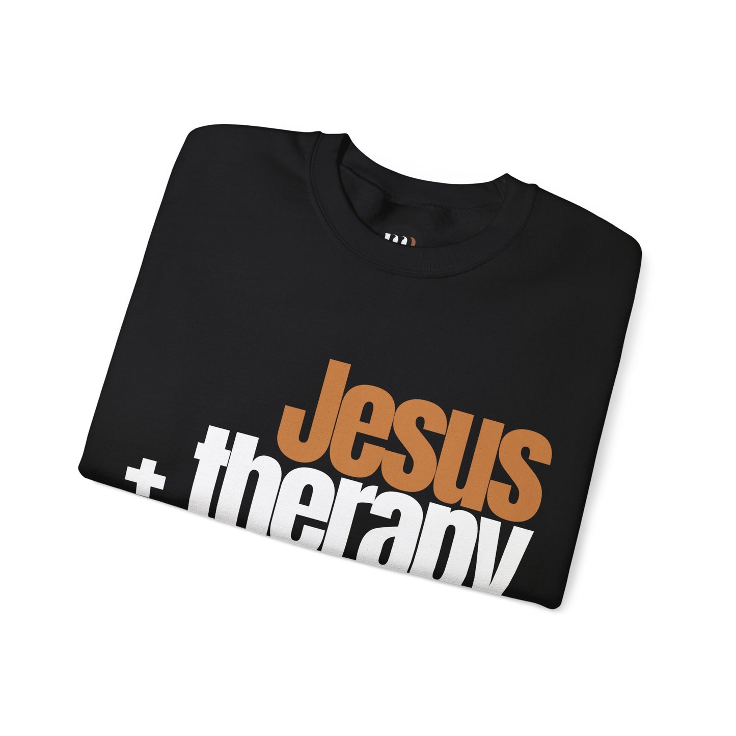 "Jesus + therapy" Unisex Heavy Blend™ Crewneck Sweatshirt - Black, Gray, & Navy Blue Available