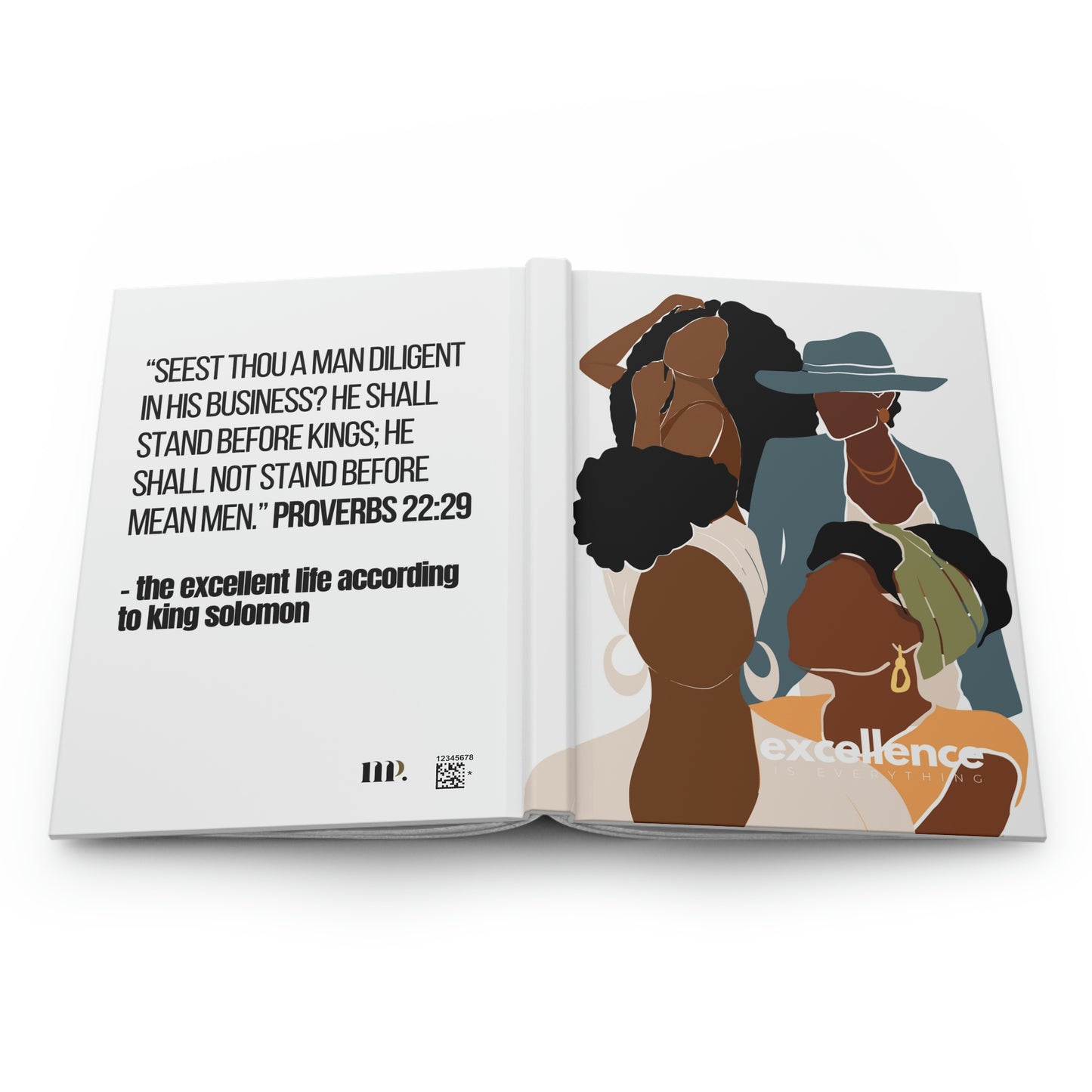 "excellence is everything" Velvety Matte Hardcover Journal