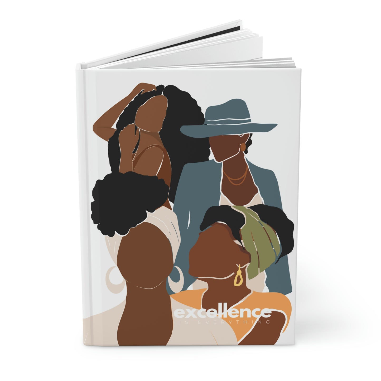 "excellence is everything" Velvety Matte Hardcover Journal