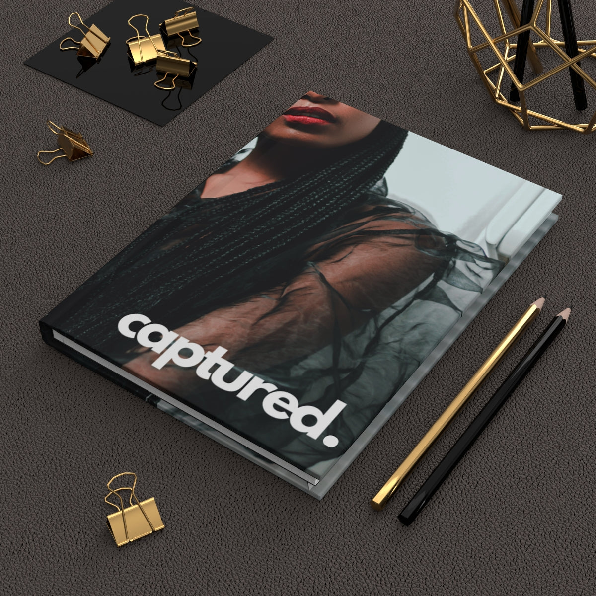 "captured" Velvety Matte Hardcover Journal