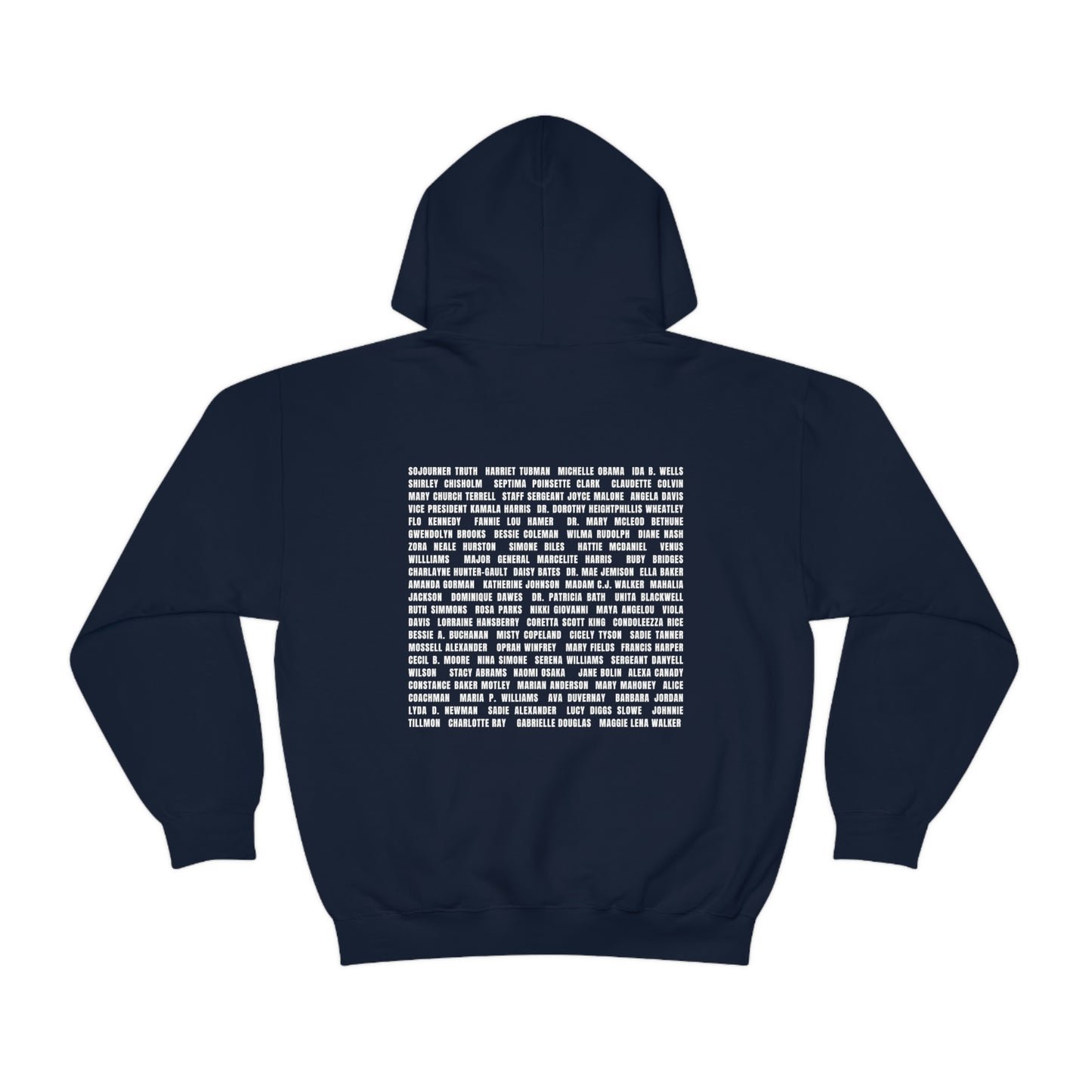 "Revolutionary Black Women" Unisex Heavy Blend™ Hooded Sweatshirt - Black, Chocolate, Navy Blue, Dark Gray, & Hunter Green Available