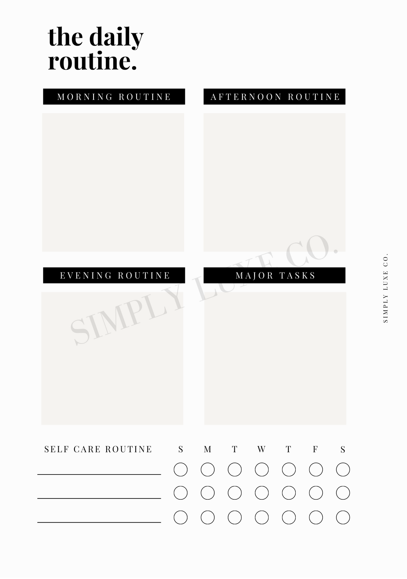 The Daily Routine Printable Inserts - Available in 2 colors
