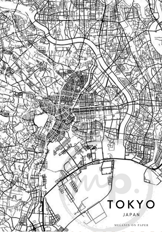 Tokyo, Japan map Printable Dashboard Insert