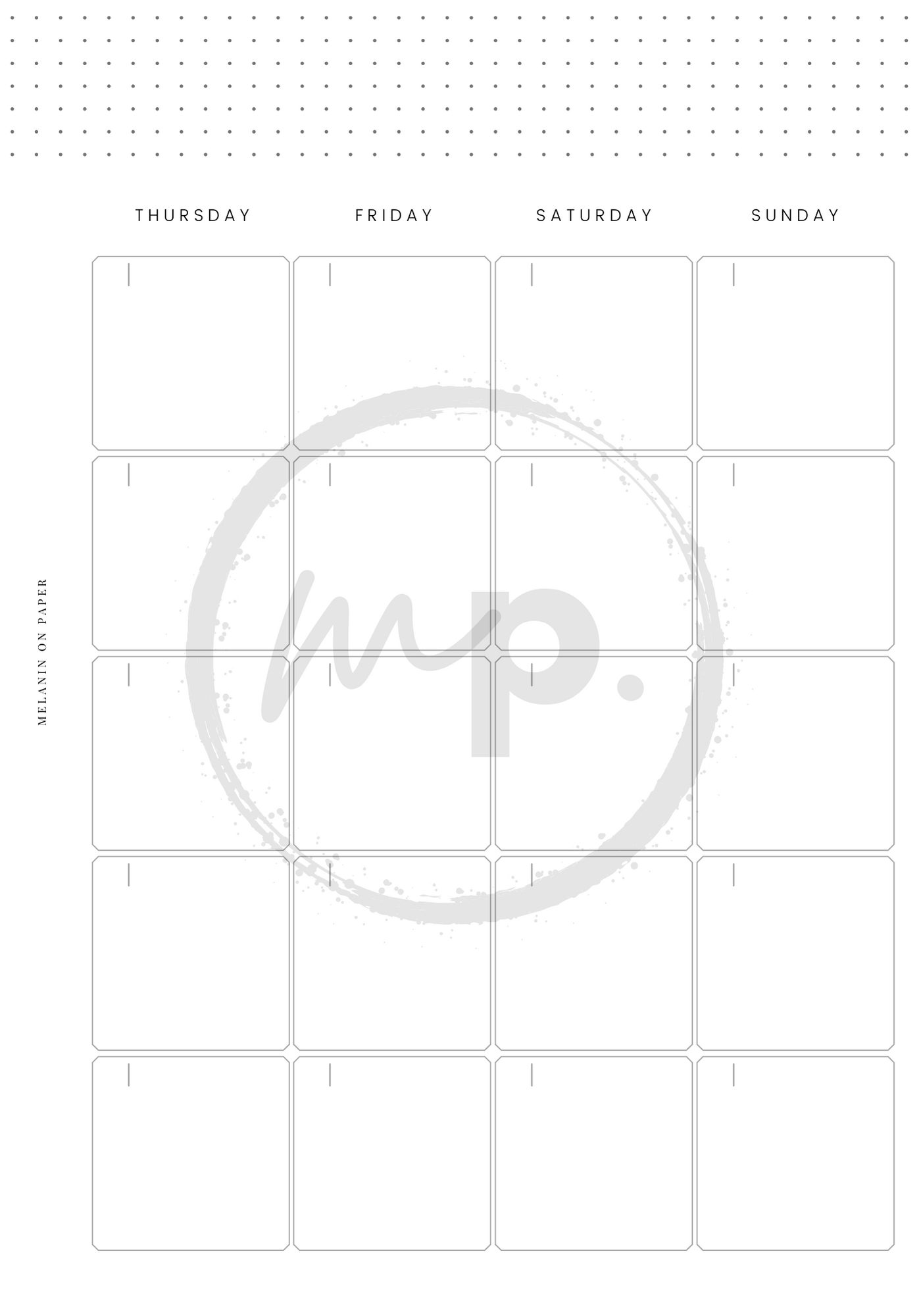 undated monthly calendar Printable Planner Insert Bundle