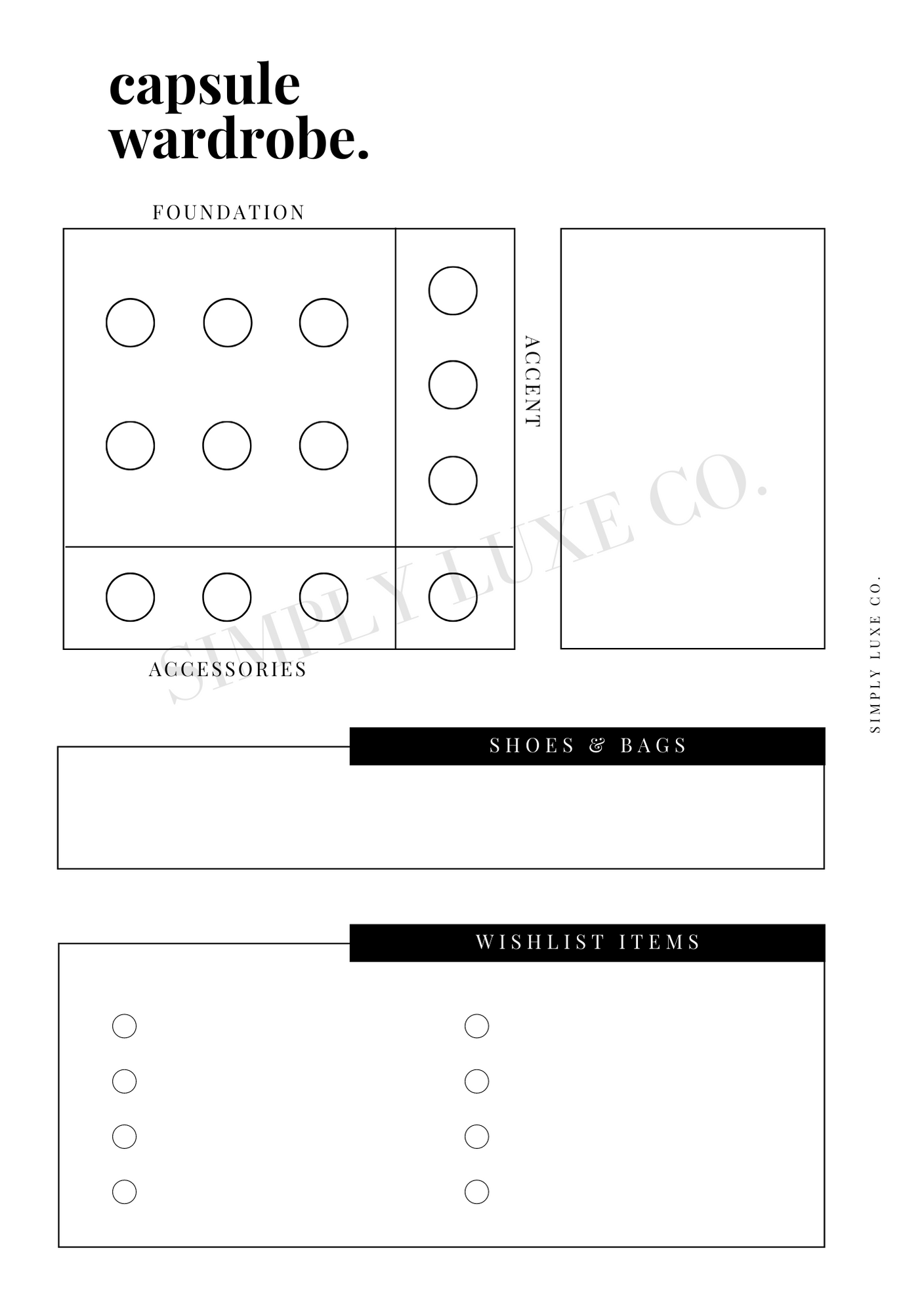 Capsule Wardrobe Printable Inserts
