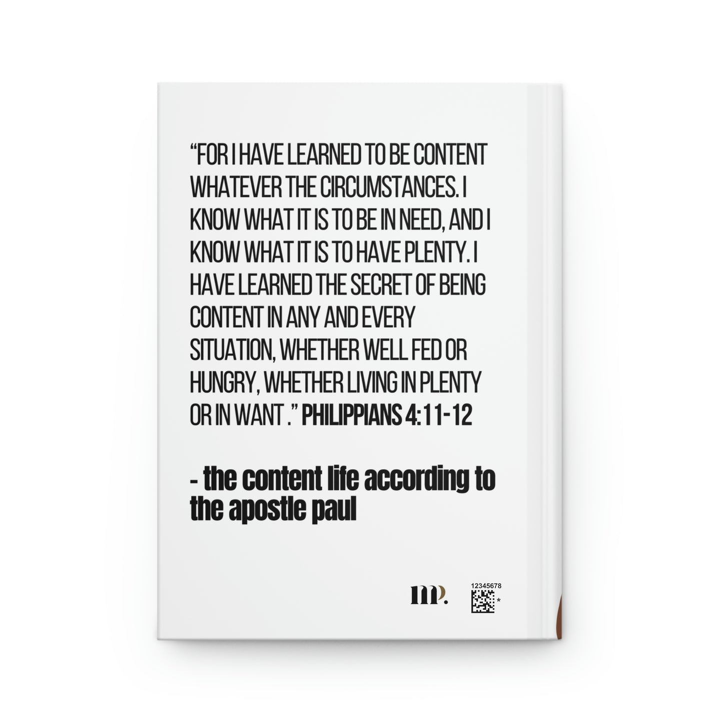 "contentment is everything" Velvety Matte Hardcover Journal
