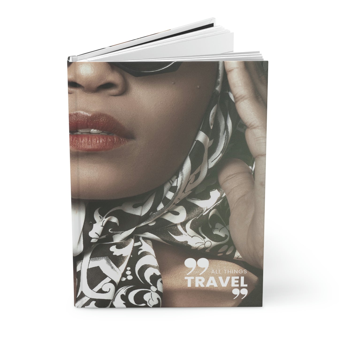 "all things travel" Velvety Matte Hardcover Journal