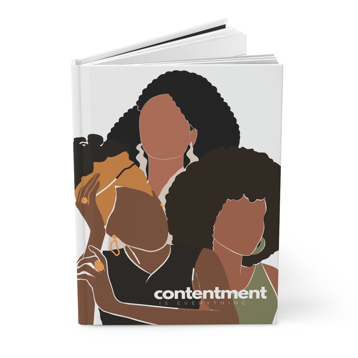 "contentment is everything" Velvety Matte Hardcover Journal