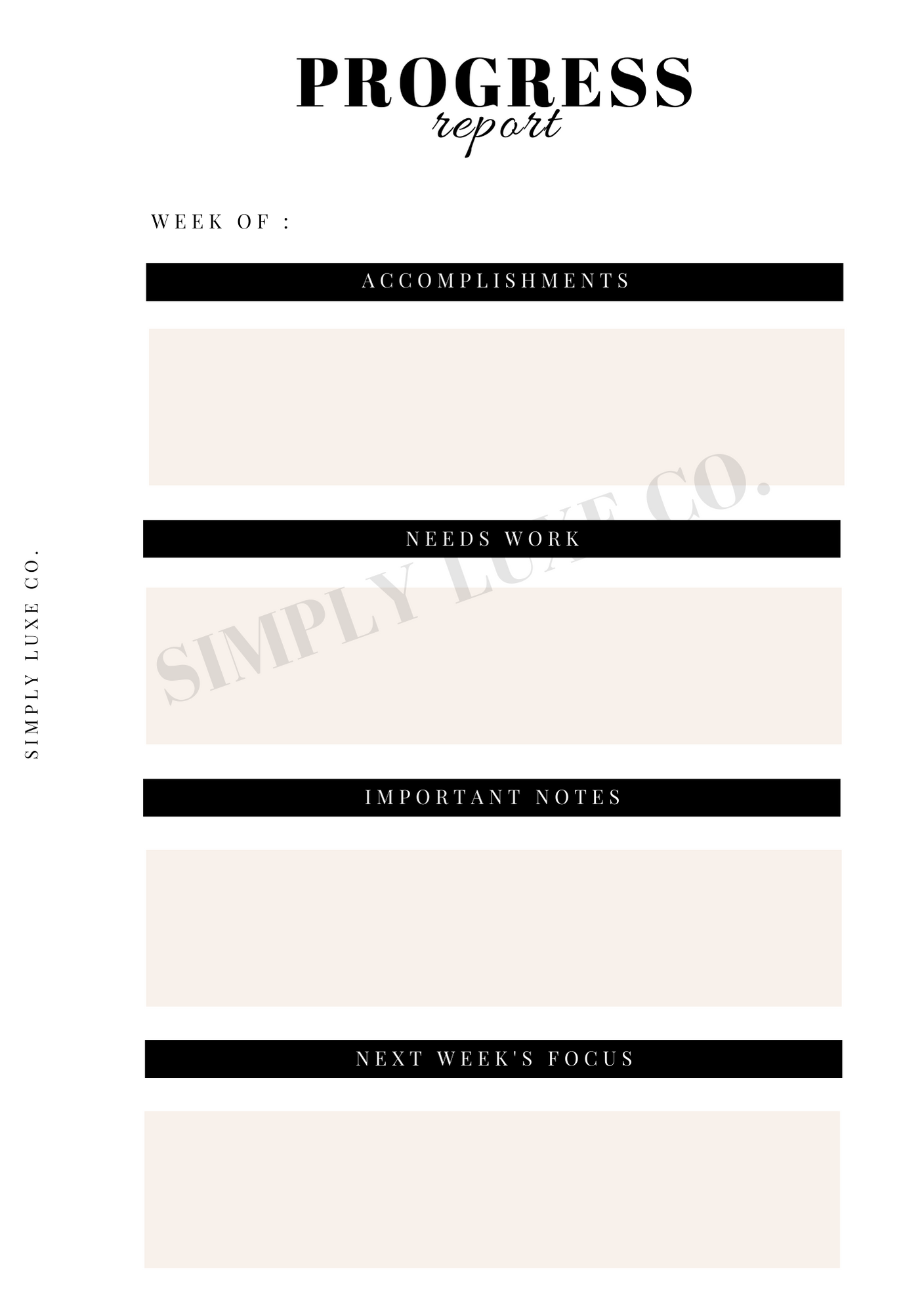 Progress Report Printable