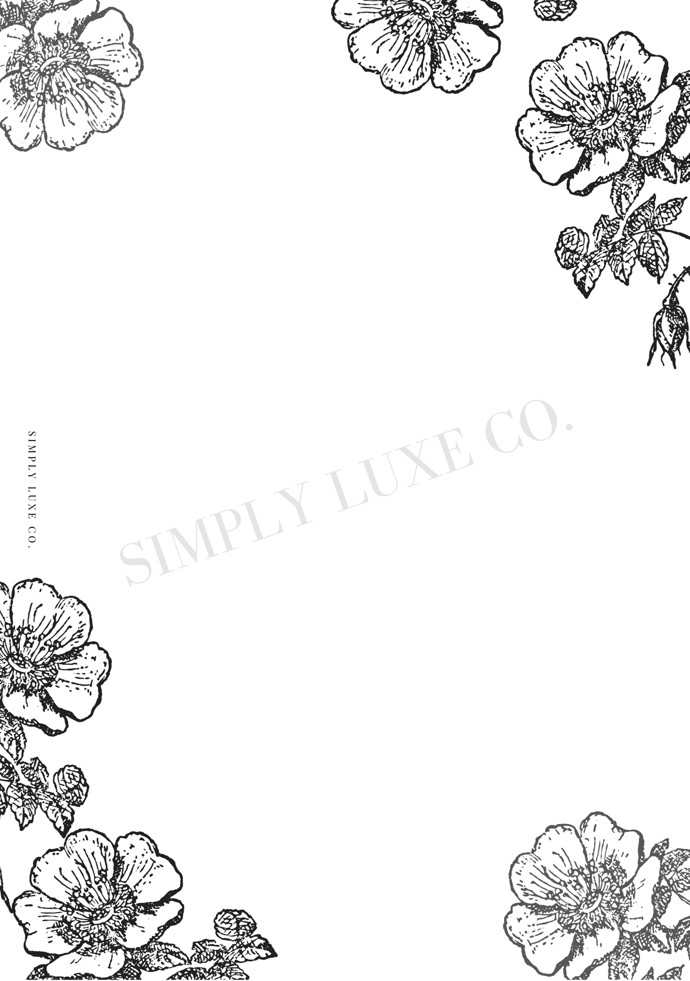 Blank Floral Notes Printable Inserts
