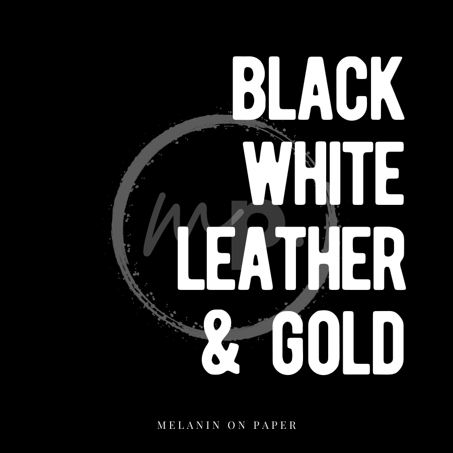 "black white leather & gold" Printable Journaling Card (3x3 in.)