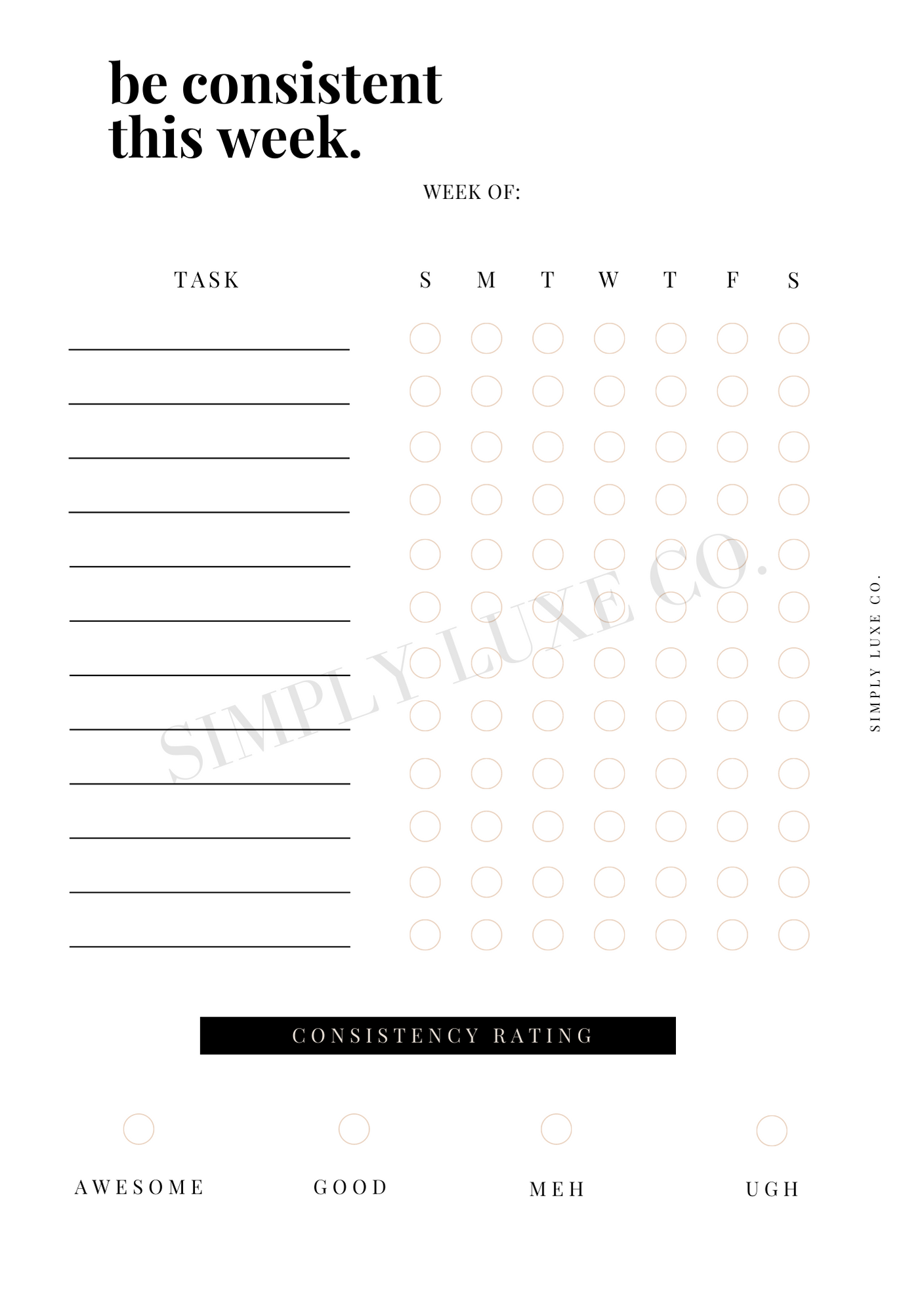 Consistency Tracker Printable Inserts