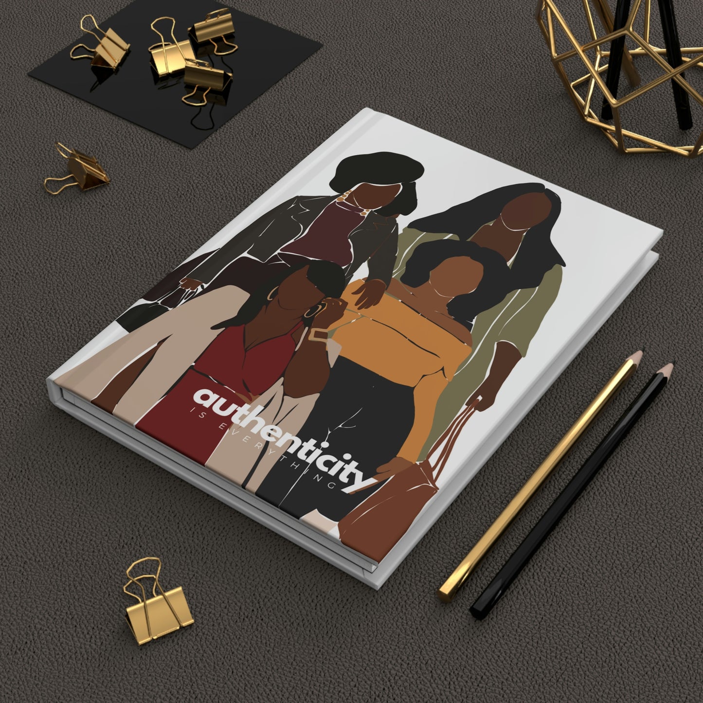 "authenticity is everything" Velvety Matte Hardcover Journal