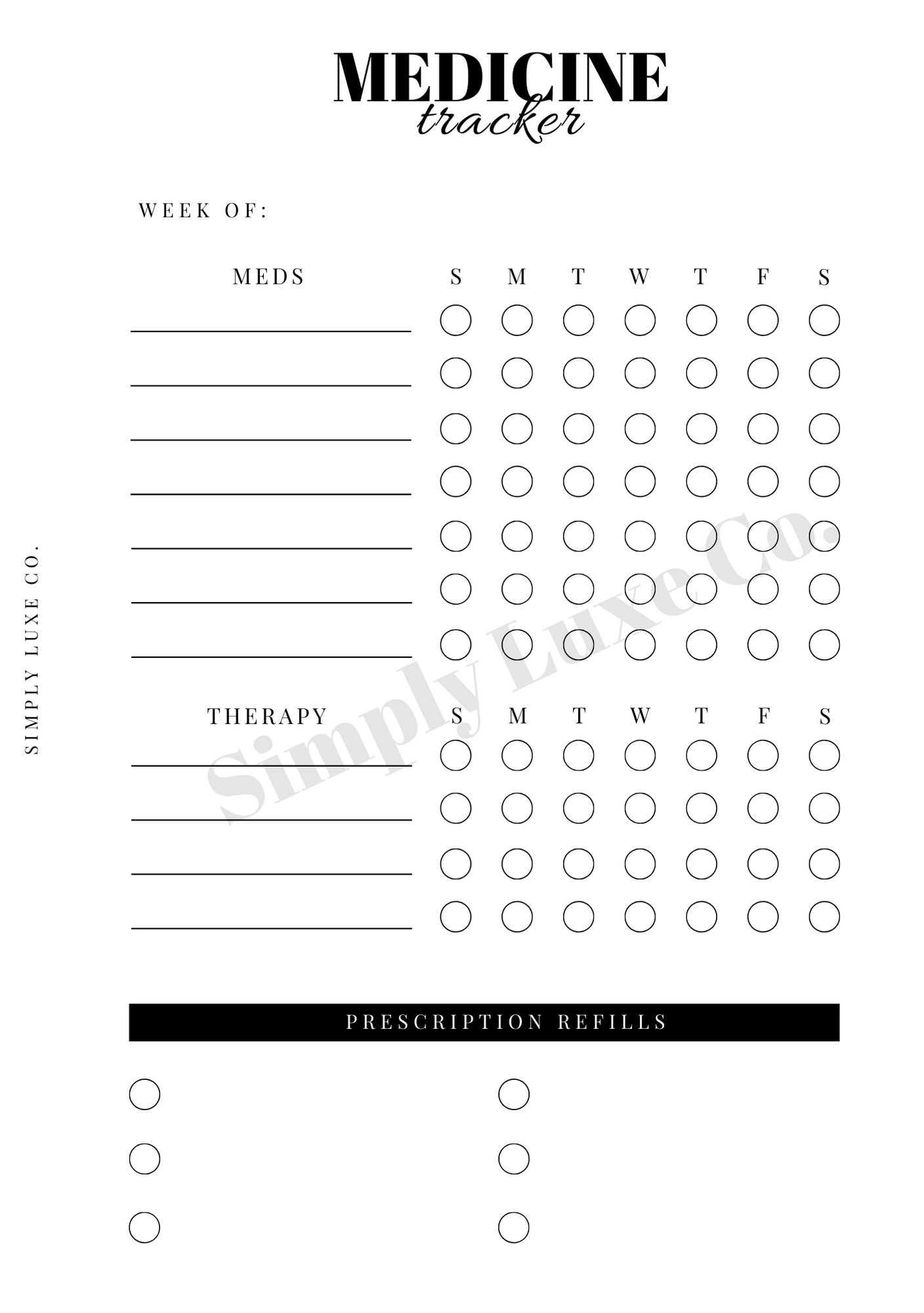 Medicine Tracker Printable
