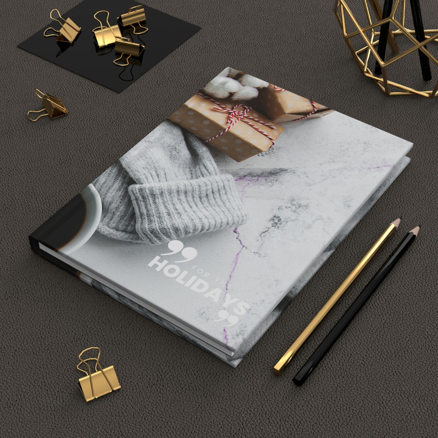 "for the holidays" Velvety Matte Hardcover Journal