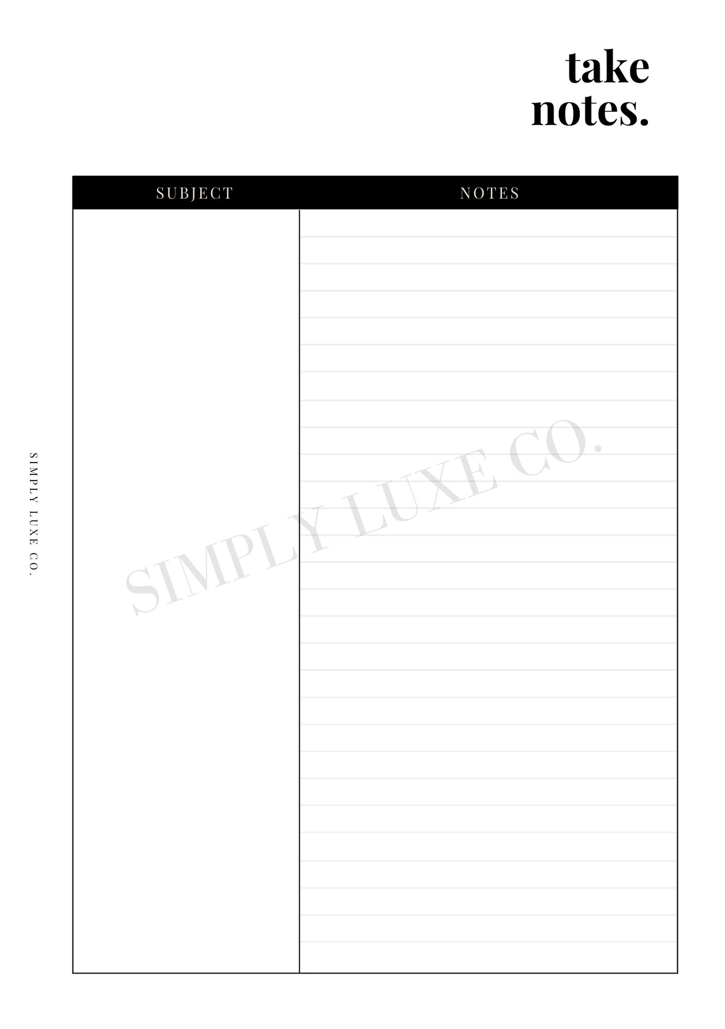Cornell-style Notes Printable Inserts