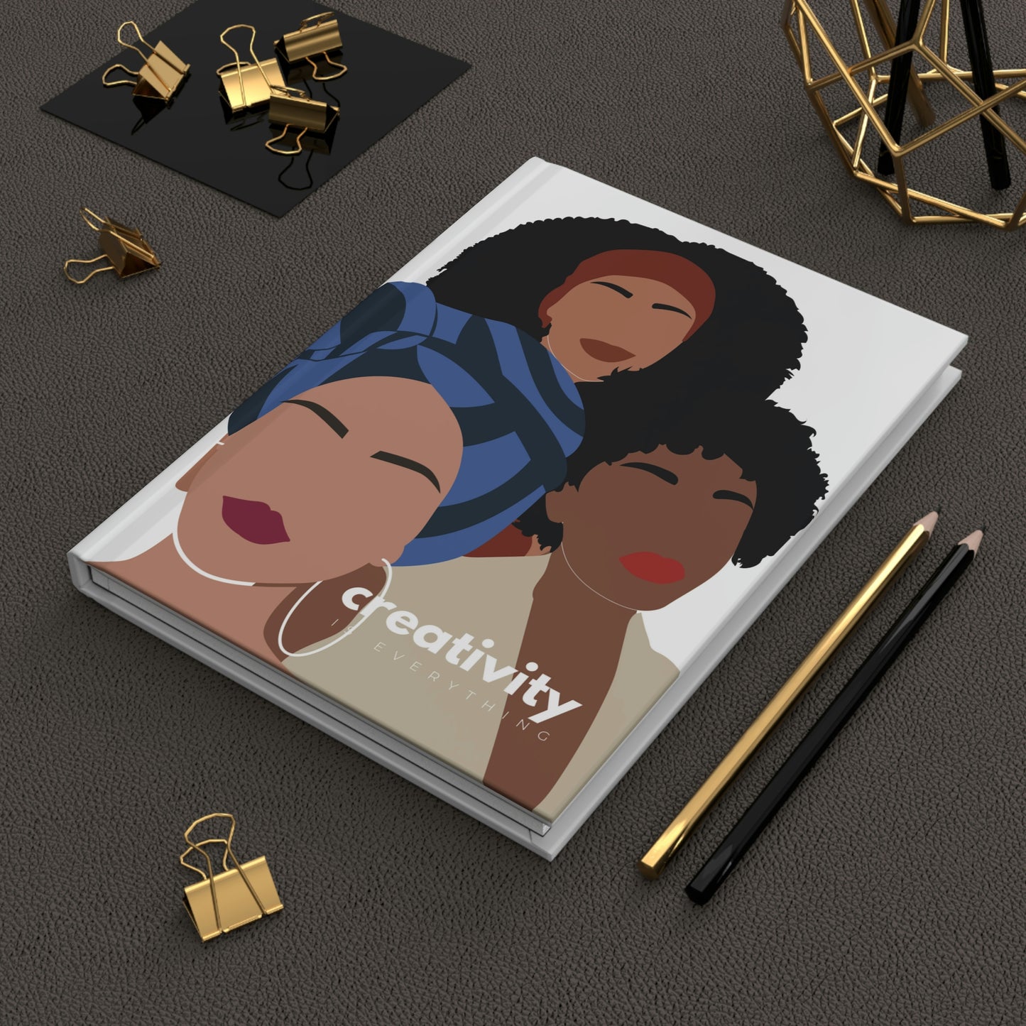 "creativity is everything" Velvety Matte Hardcover Journal