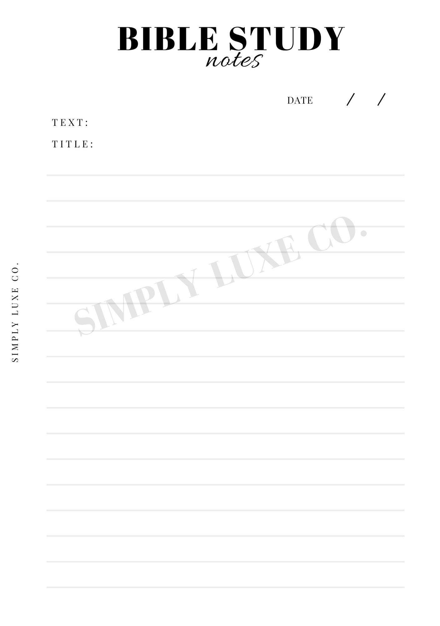 Bible Study Notes Printable