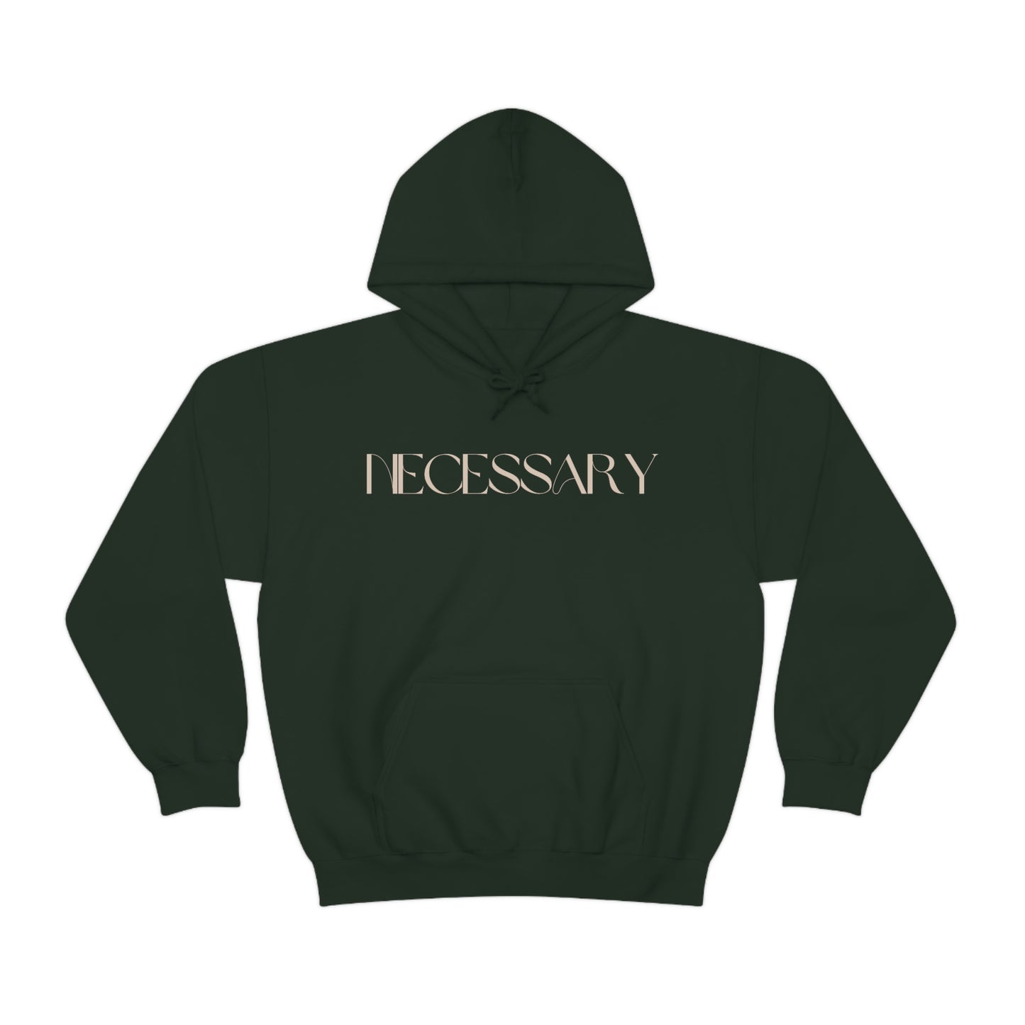 "necessary" Unisex Heavy Blend™ Hooded Sweatshirt - Black, Chocolate, & Hunter Green Available