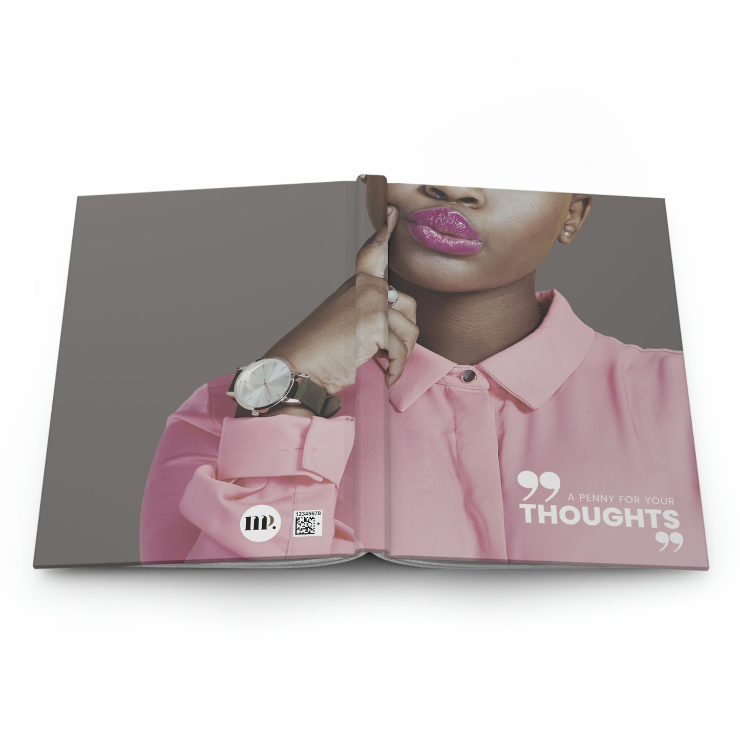 "a penny for your thoughts" Velvety Matte Hardcover Journal