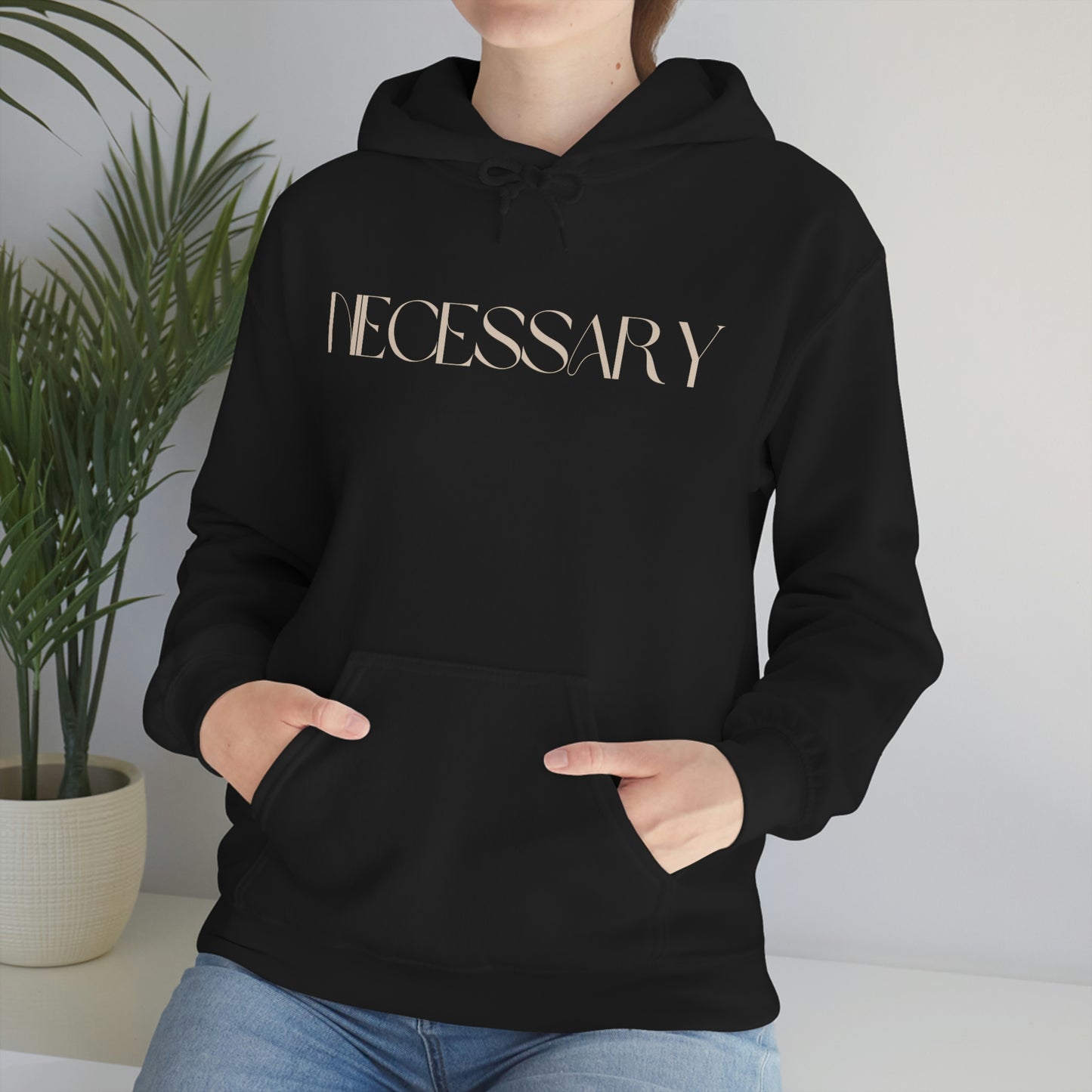 "necessary" Unisex Heavy Blend™ Hooded Sweatshirt - Black, Chocolate, & Hunter Green Available