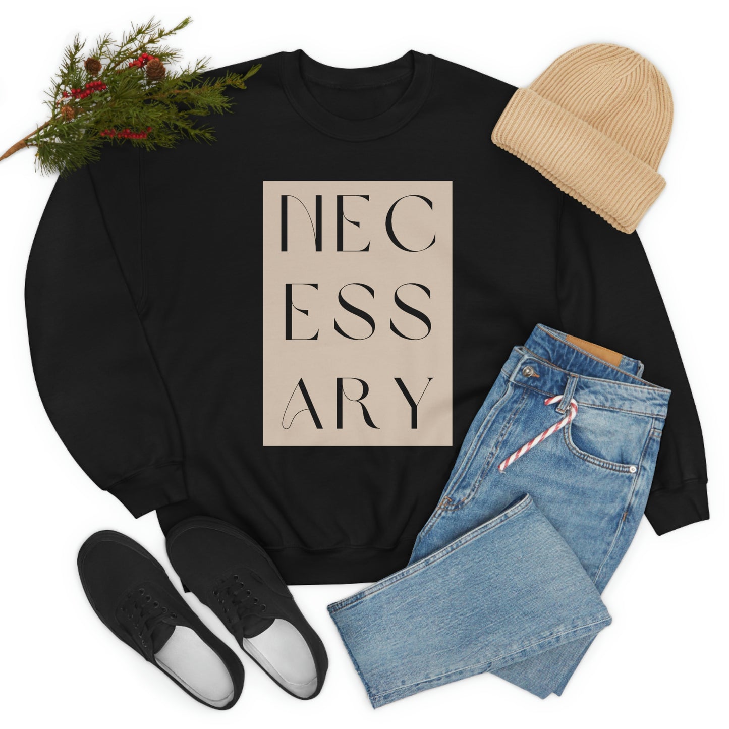 "necessary" Unisex Heavy Blend™ Crewneck Sweatshirt - Nude
