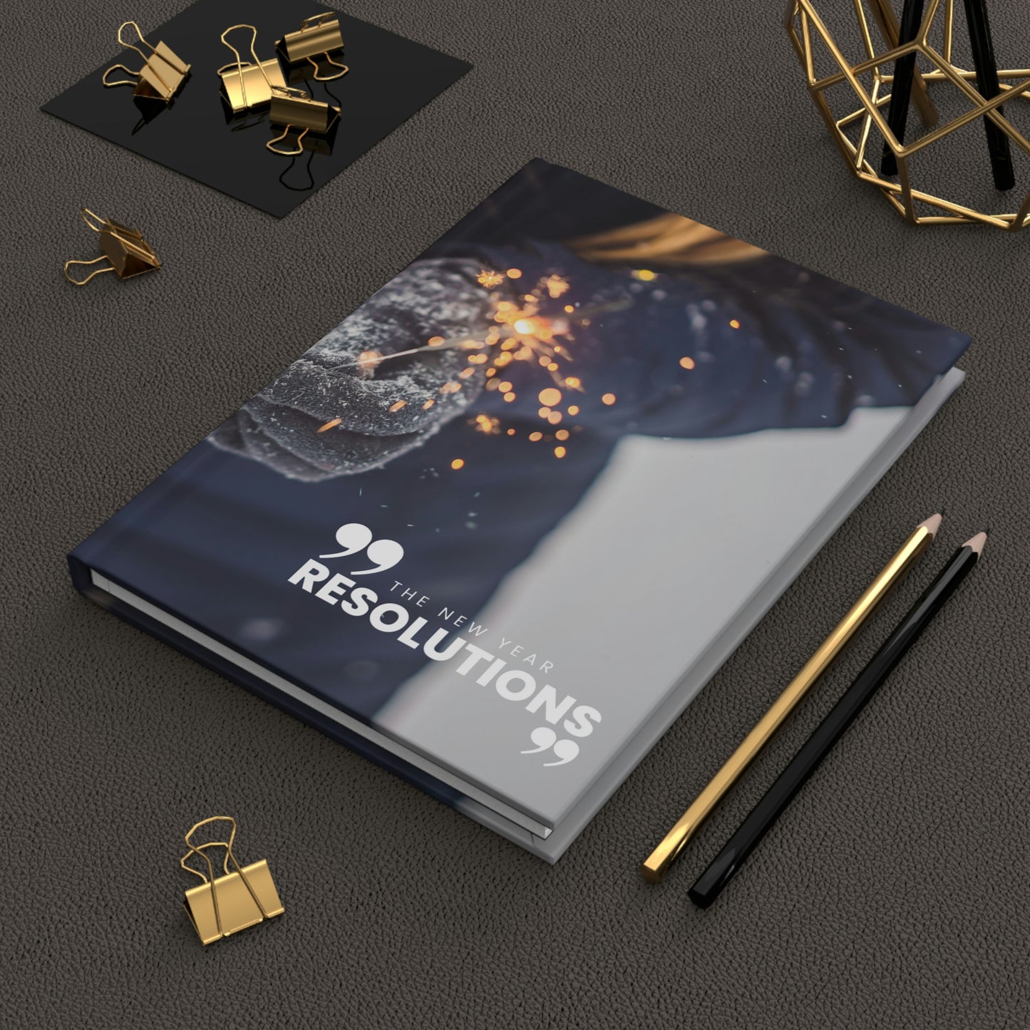 "the new year resolutions" Velvety Matte Hardcover Journal