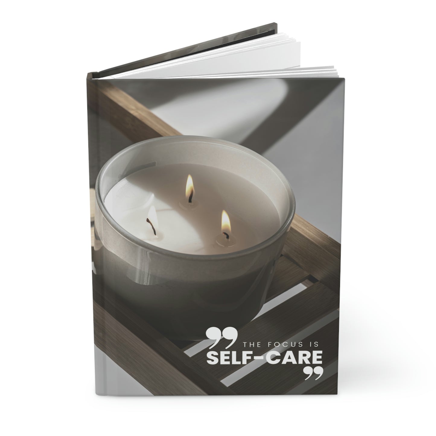 "the focus is self-care" Velvety Matte Hardcover Journal