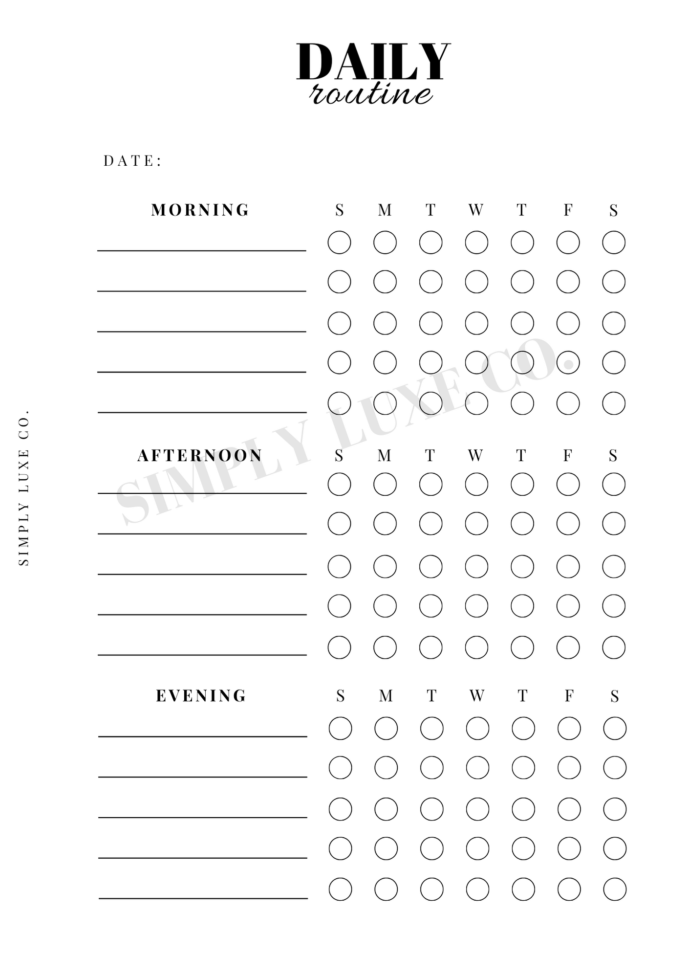 Daily Routine Printable