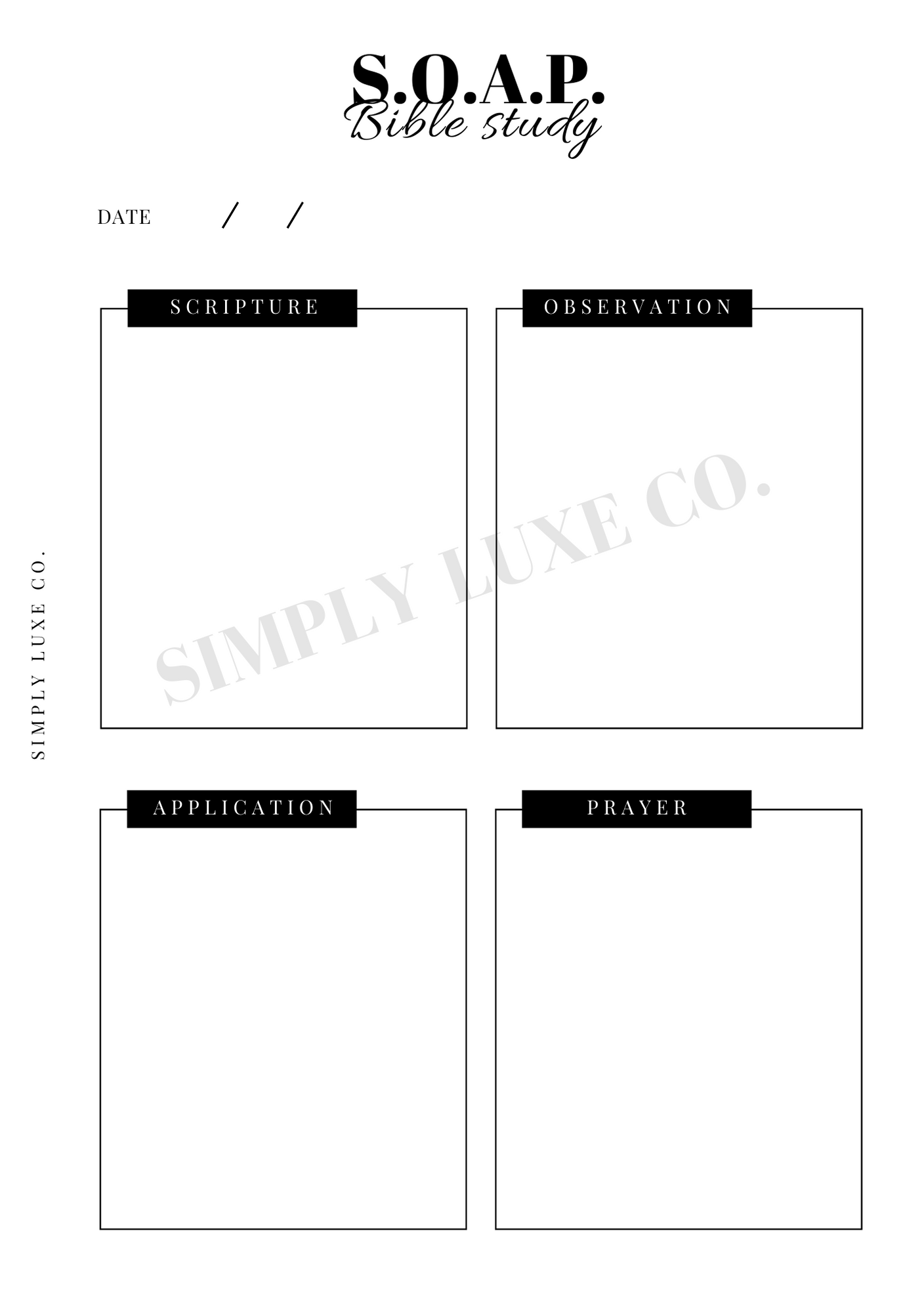 S.O.A.P. Bible Study Printable