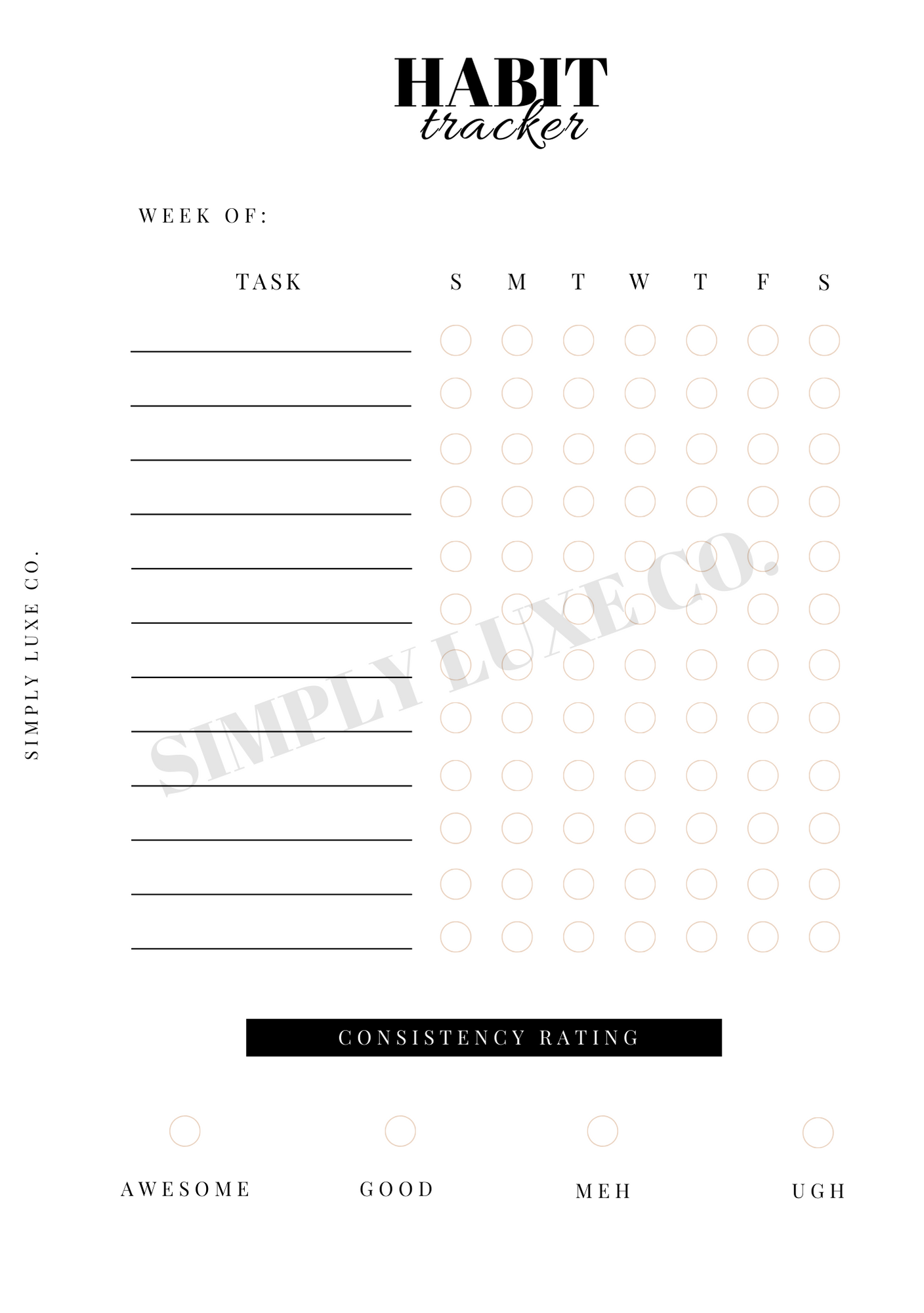 Habit Tracker Printable