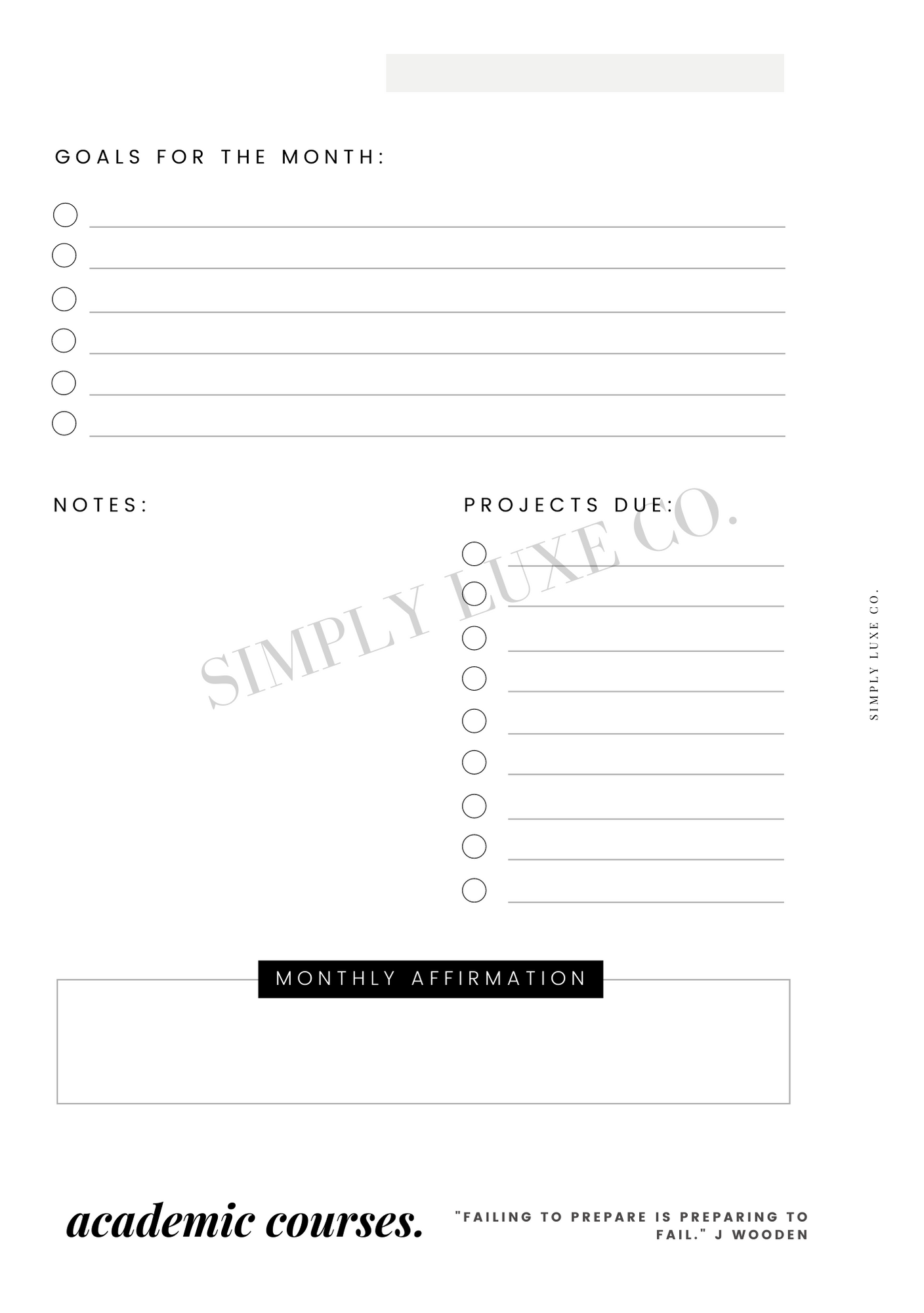 academic courses "Editorial Edition" Printable Insert