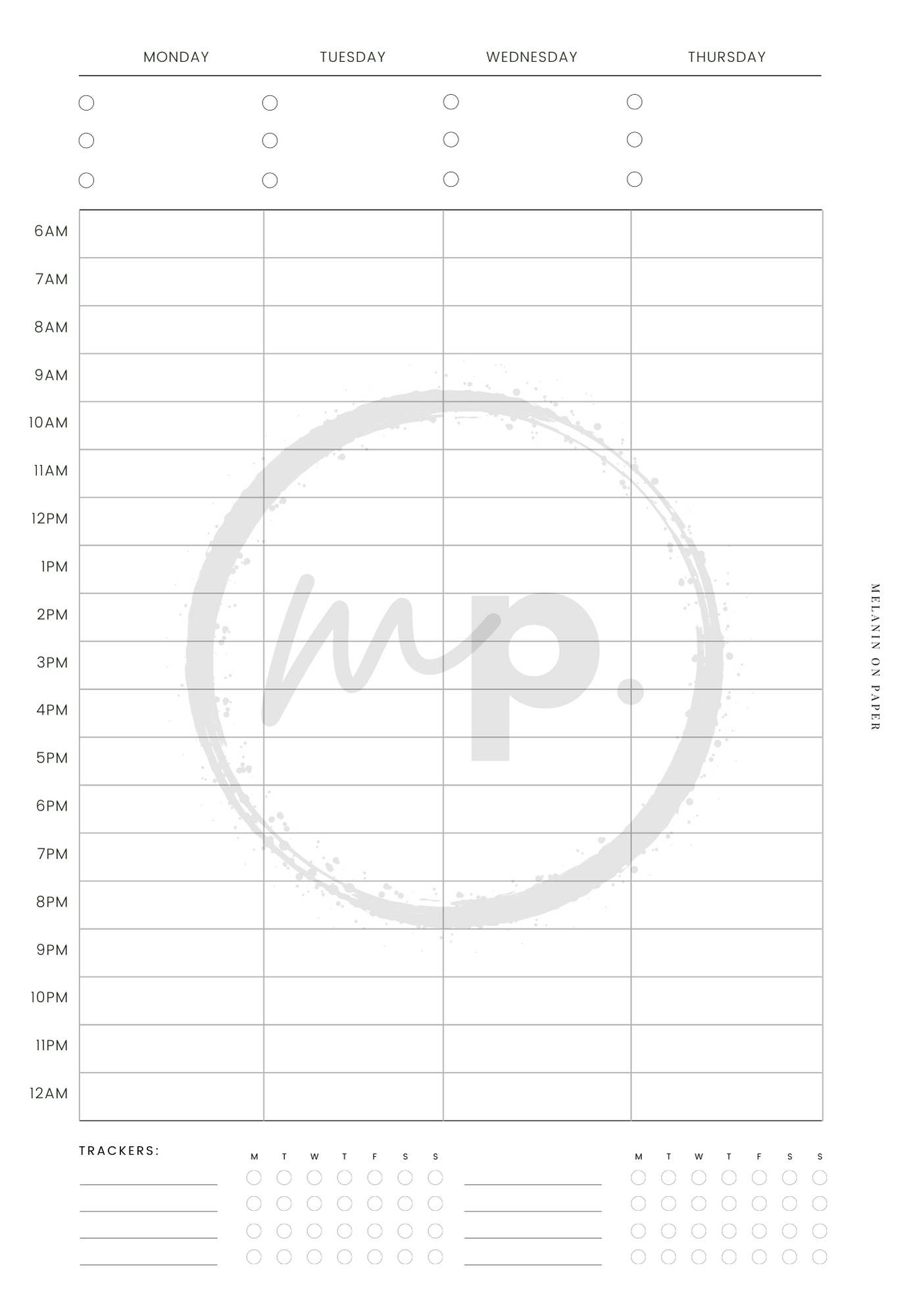 "weekly schedule" Printable Planner Insert