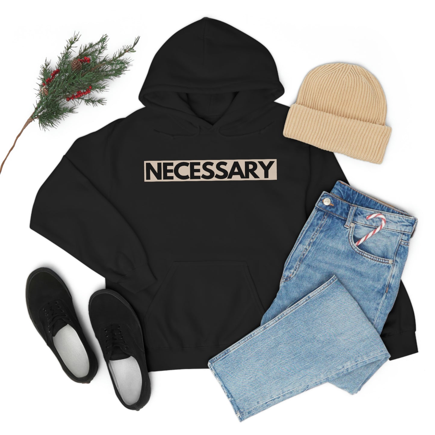 "necessary" Unisex Heavy Blend™ Hooded Sweatshirt - Nude