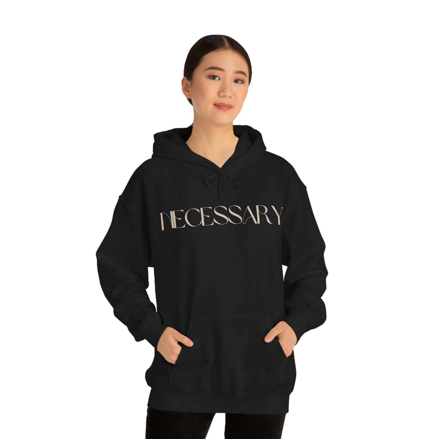 "necessary" Unisex Heavy Blend™ Hooded Sweatshirt - Black, Chocolate, & Hunter Green Available