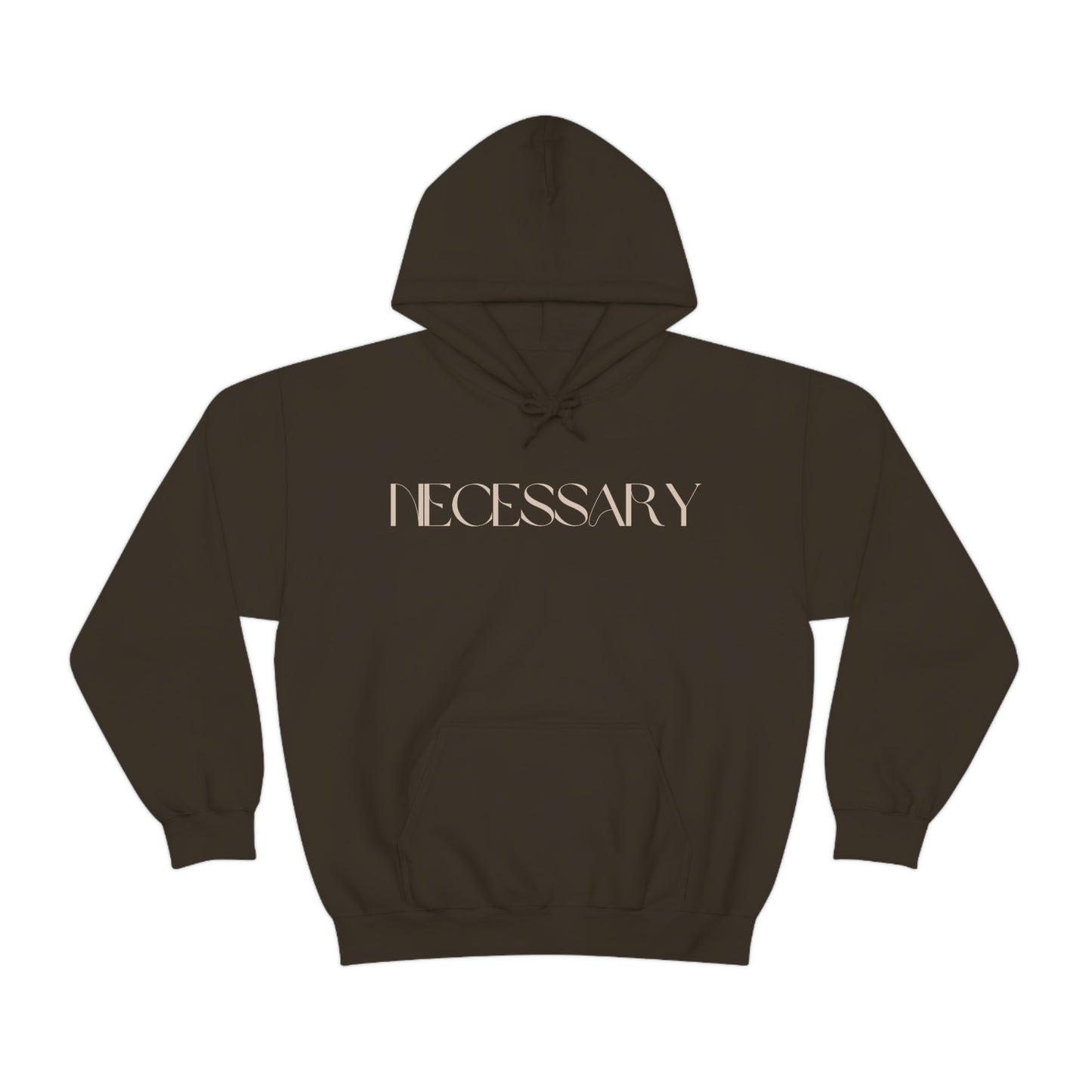 "necessary" Unisex Heavy Blend™ Hooded Sweatshirt - Black, Chocolate, & Hunter Green Available