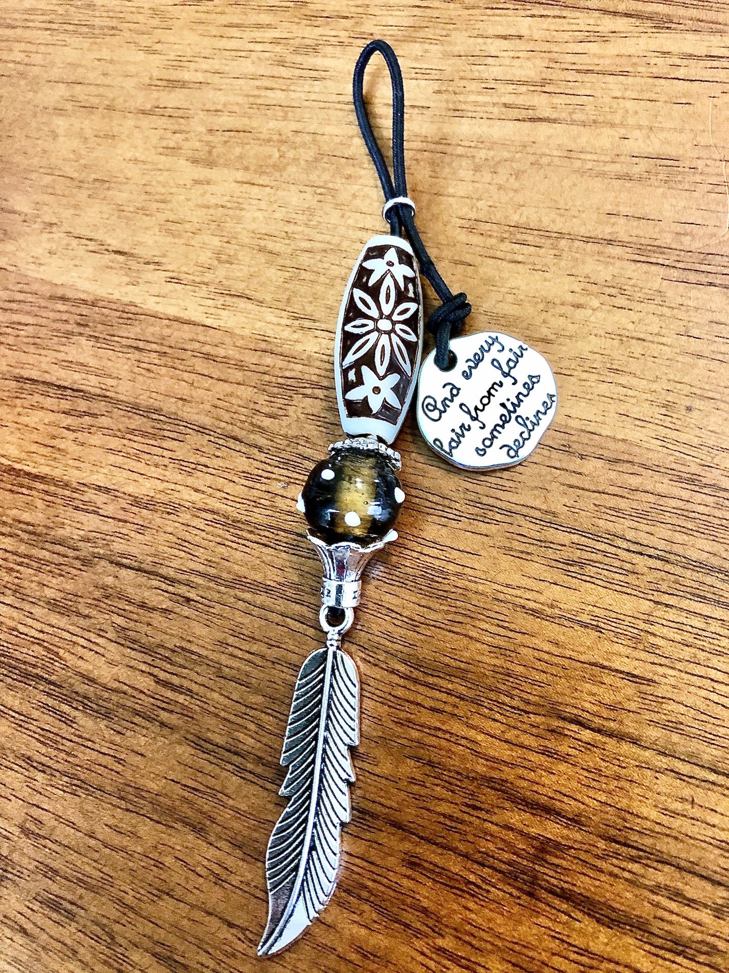 Shakespeare's Sonnet 18 Feather Planner Dangle Charm