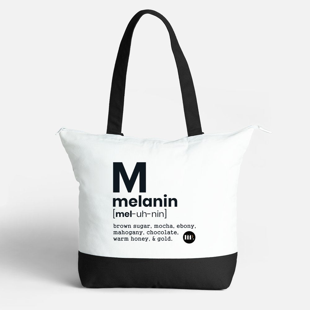 PRE-ORDER "melanin" Luxe Zippered Tote Bag