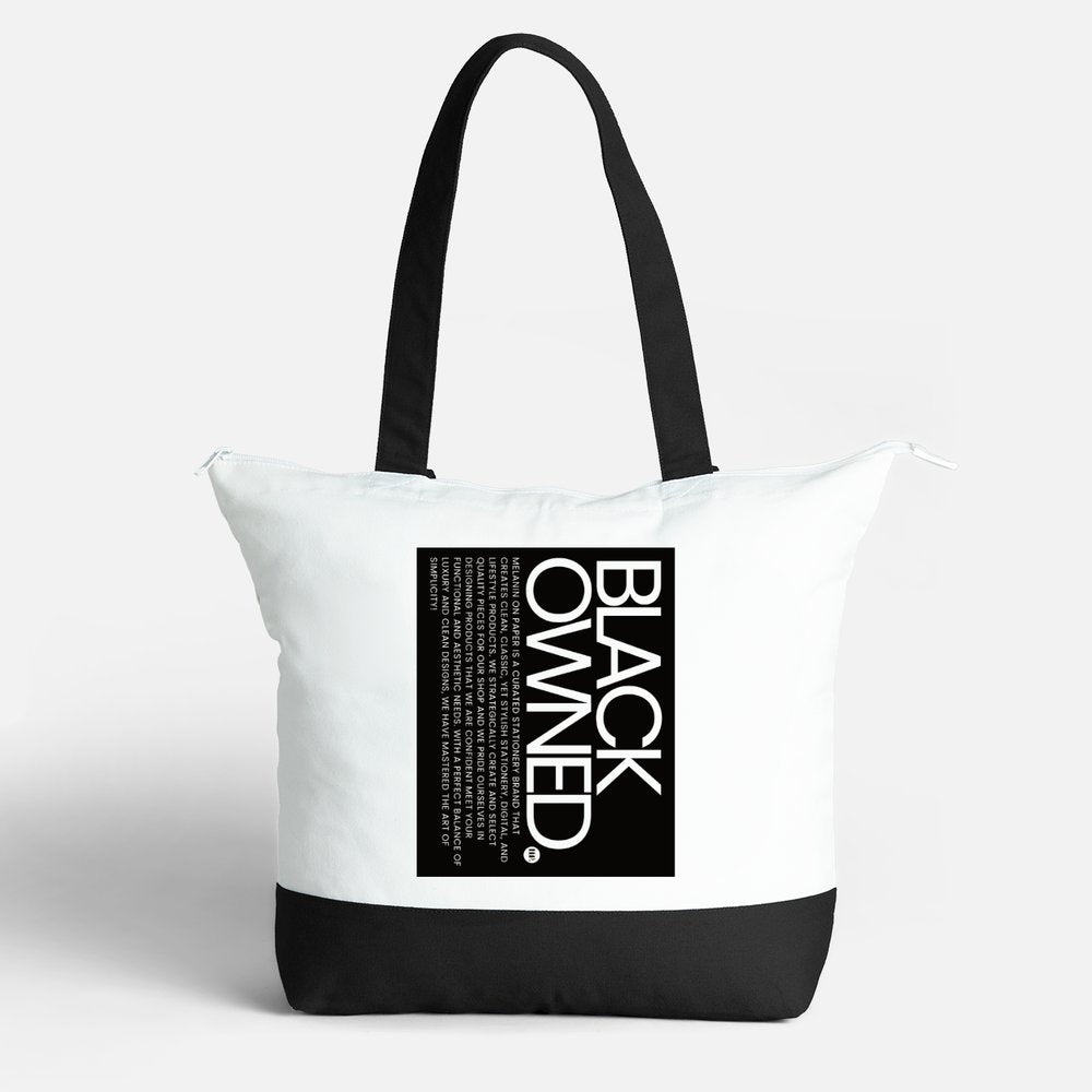PRE-ORDER "black owned" Luxe Zippered Tote Bag - 2 styles available